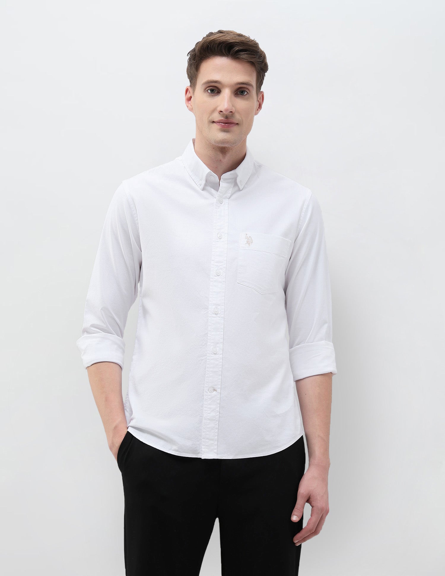 Tailored Fit Oxford Shirt White - U.S. Polo Assn. India | Large