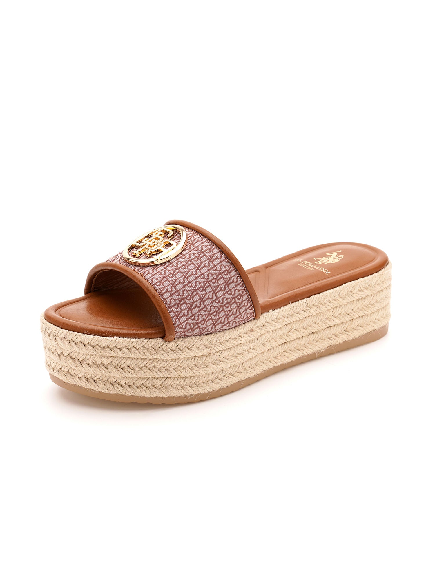 Monogram Vamp Strap Cristina Sandals Tan - U.S. Polo Assn. India | Large