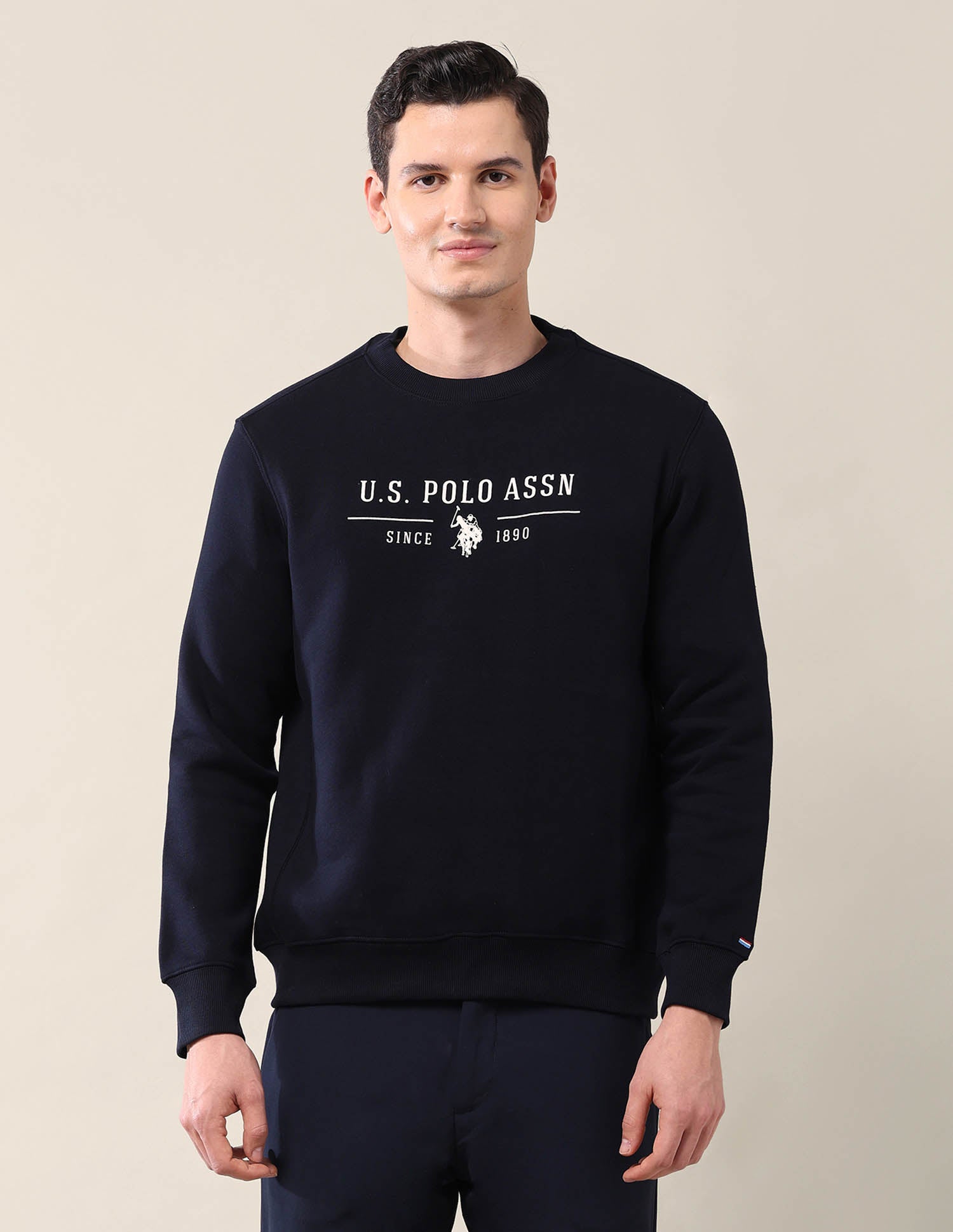 Brand Printed Regular Fit Sweatshirt Navy - U.S. POLO ASSN. | Large