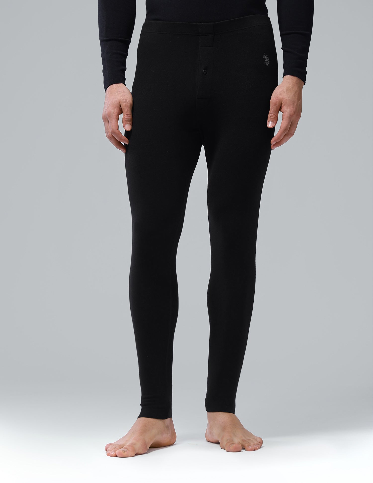 Comfort Fit Solid PH002 Thermal Track Pants - Pack Of 1 Black - U.S. Polo Assn. India | Large