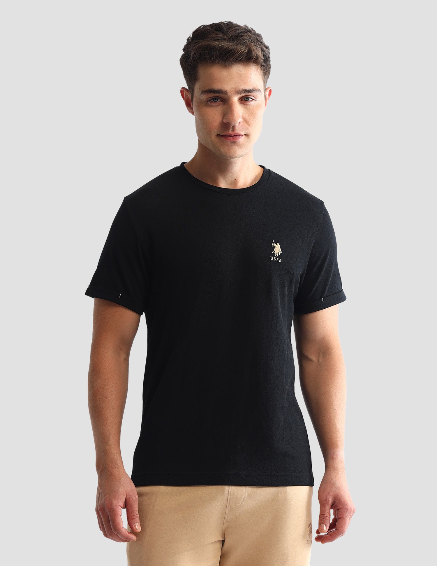 Solid Round Neck Loungewear T-Shirt Little Boy Blue - U.S. POLO ASSN. | Large