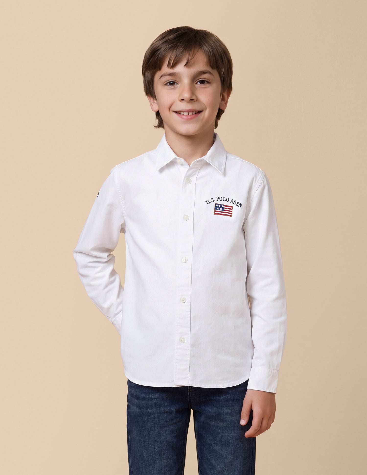 Brand Printed Oxford Shirt White - U.S. Polo Assn. India | Large