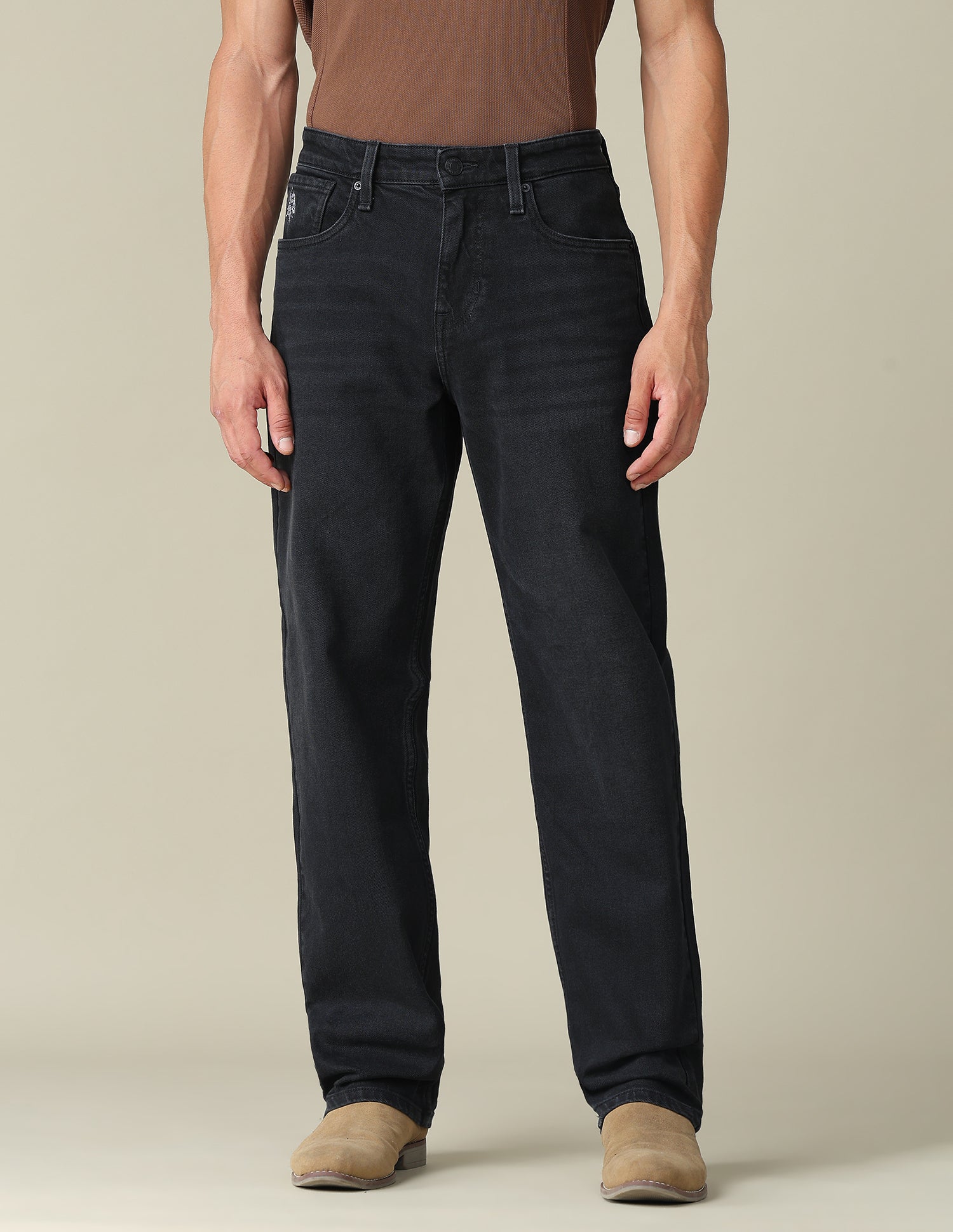 Shawn Relaxed Fit Black Jeans Black - U.S. Polo Assn. India | Large