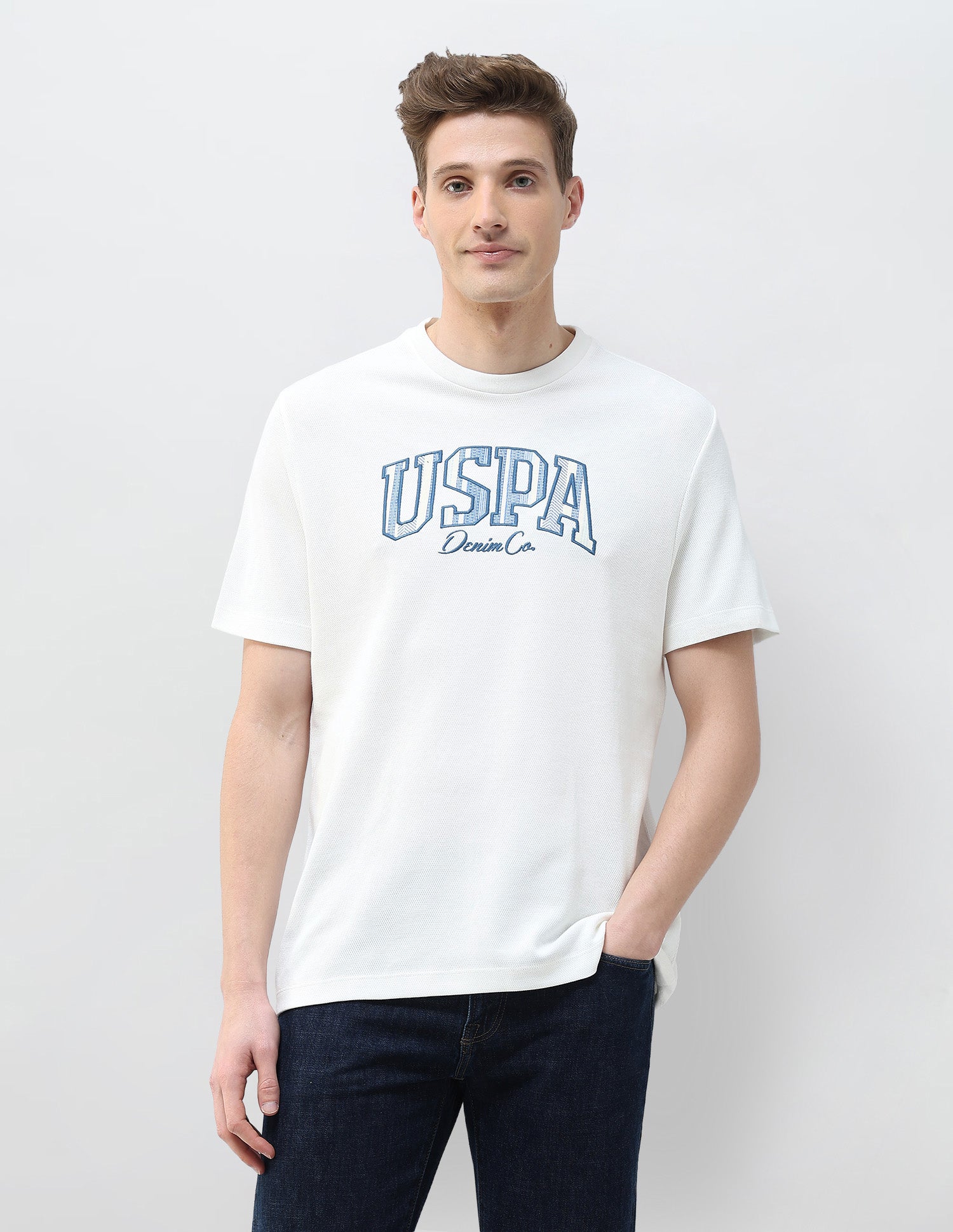 Motel On The Coast Muscle Fit T-Shirt Ivory - U.S. Polo Assn. India | Large