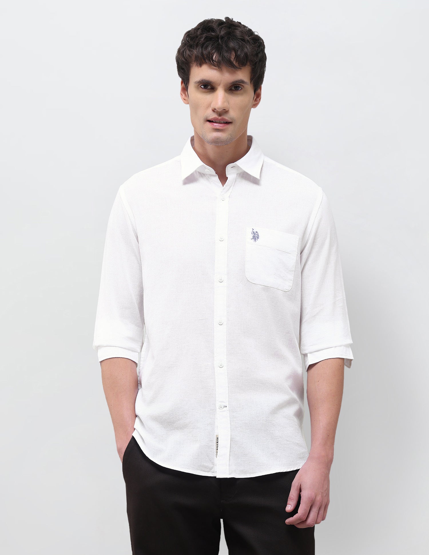 Solid Regular Fit Shirt White - U.S. Polo Assn. India | Large