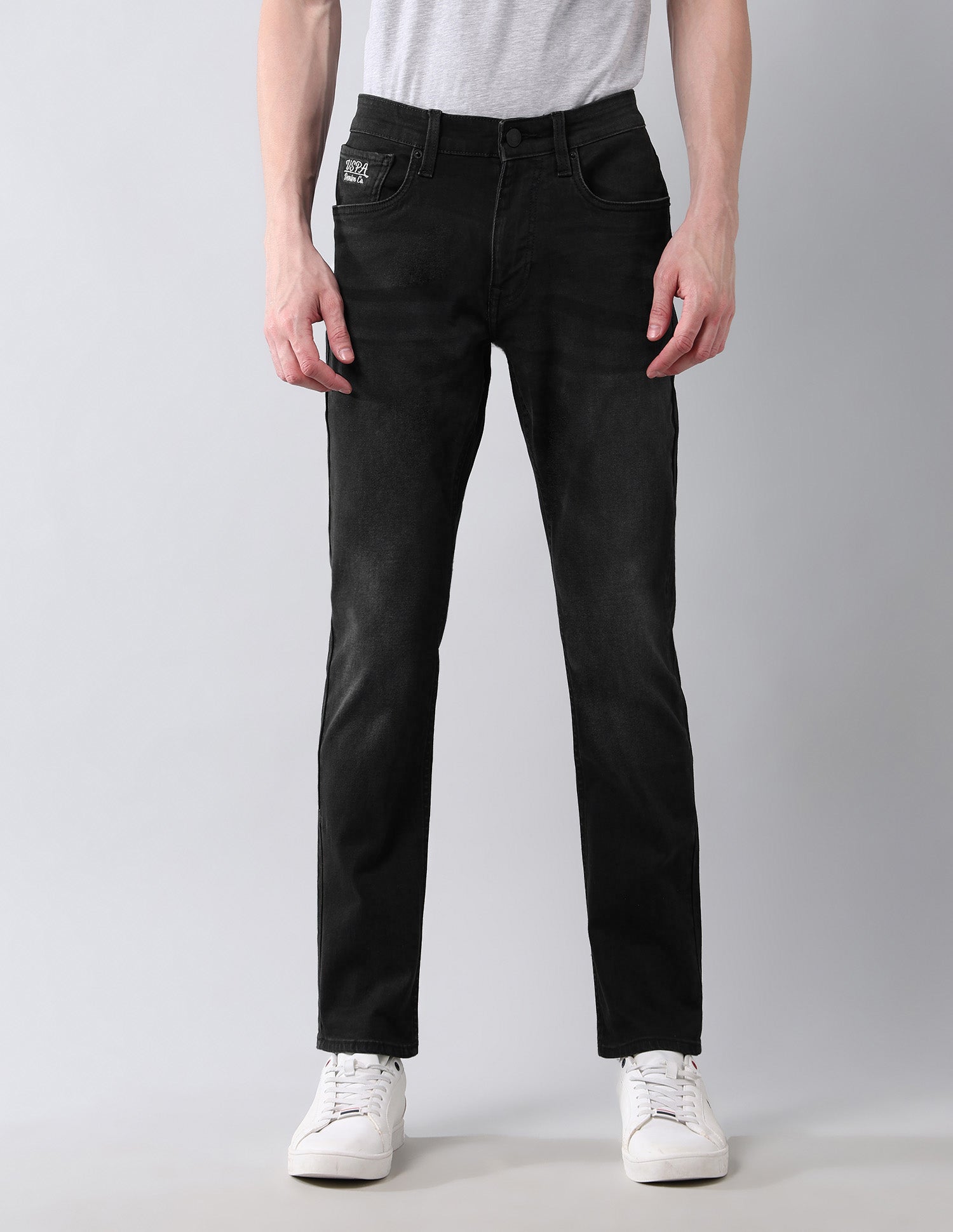 Brandon Slim Tapered Fit Authentic Denim Jeans Black - U.S. Polo Assn. India | Large