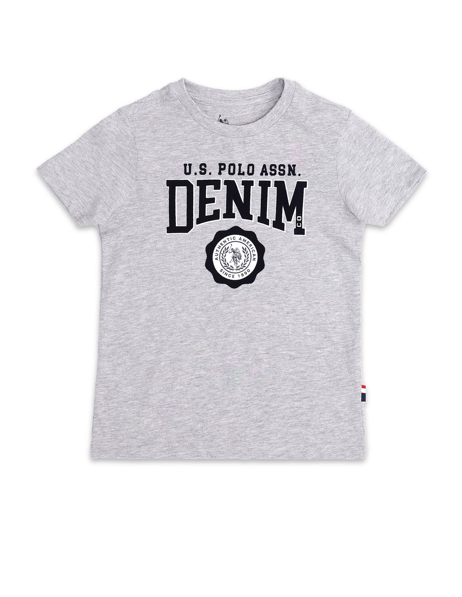 Boys Pure Cotton Regular T-shirt GREY MELANGE - U.S. POLO ASSN. | Large