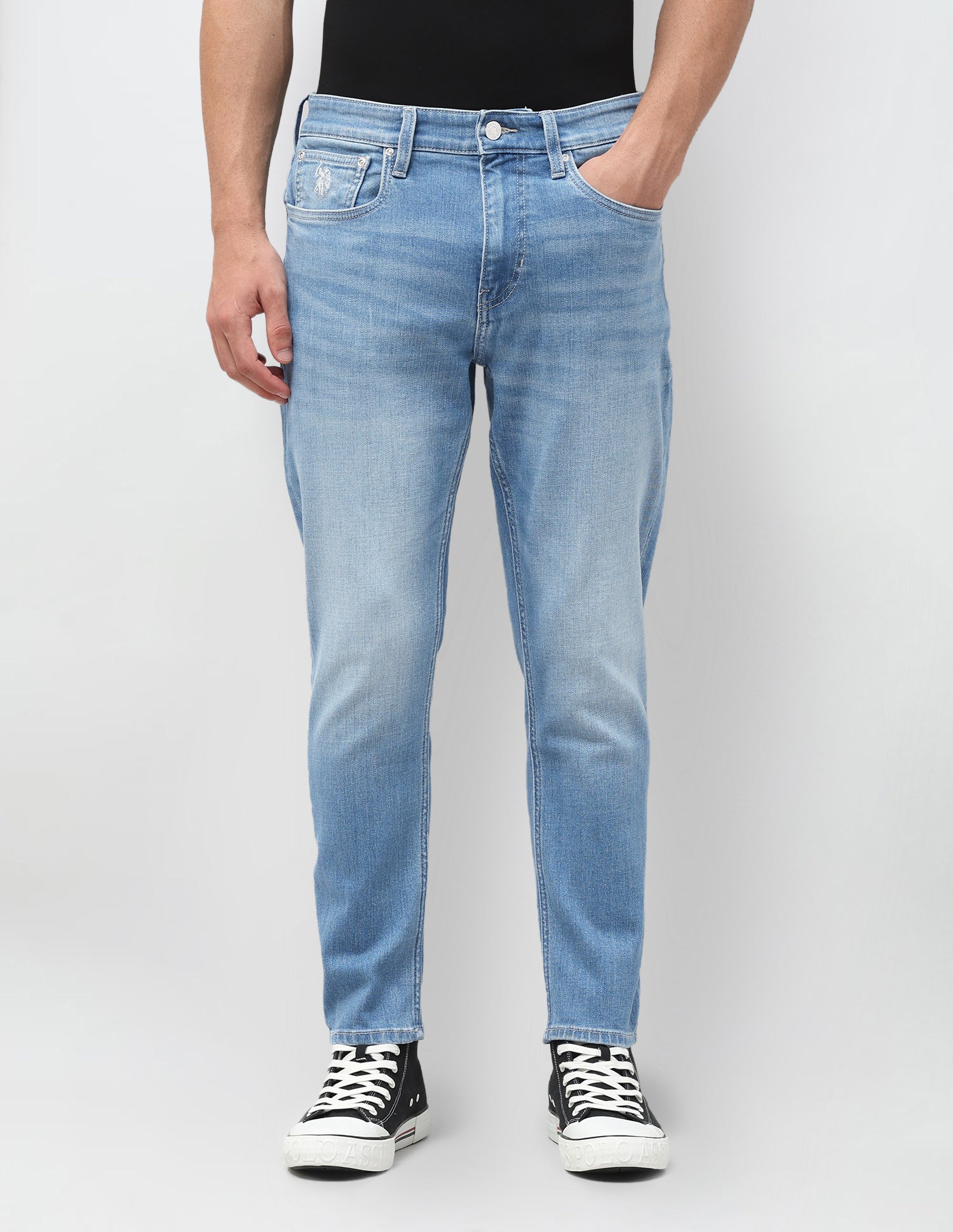 Cole Comfort Cropped Blue Jeans Light Blue - U.S. Polo Assn. India | Large