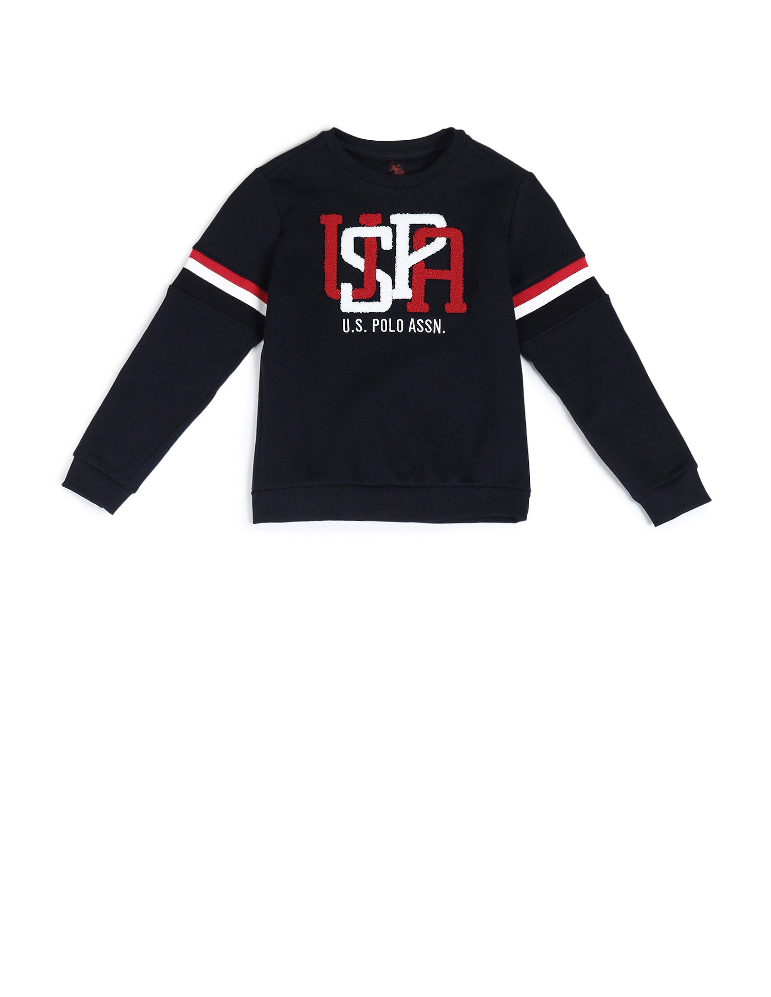 Boys Pure Cotton Brand Appliqued Sweatshirt Navy - U.S. POLO ASSN. | Large