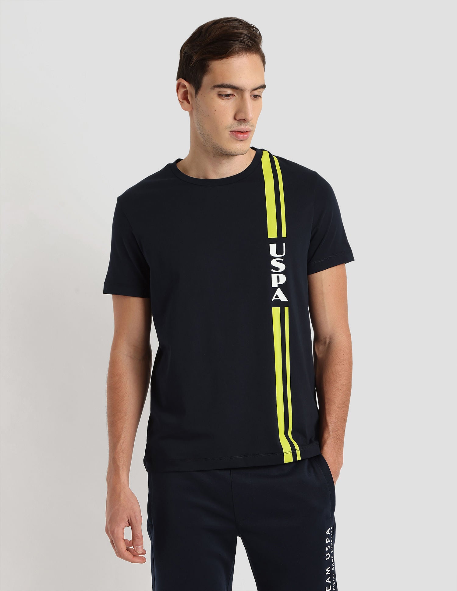 Brand Print Sport T-Shirt Navy - U.S. Polo Assn. India | Large