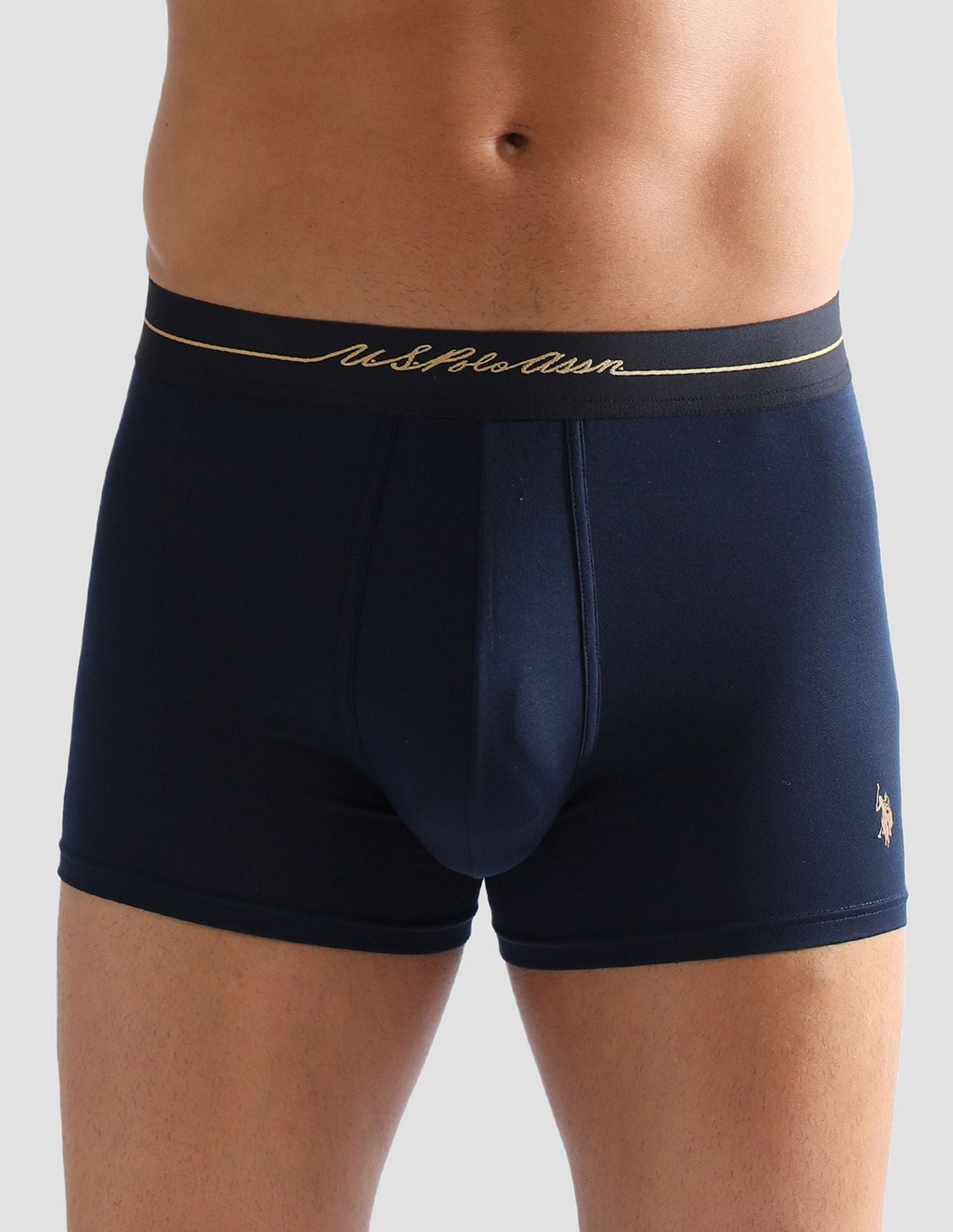 Anti Microbial Solid PT004 Trunks - Pack of 1 Navy - U.S. POLO ASSN. | Large