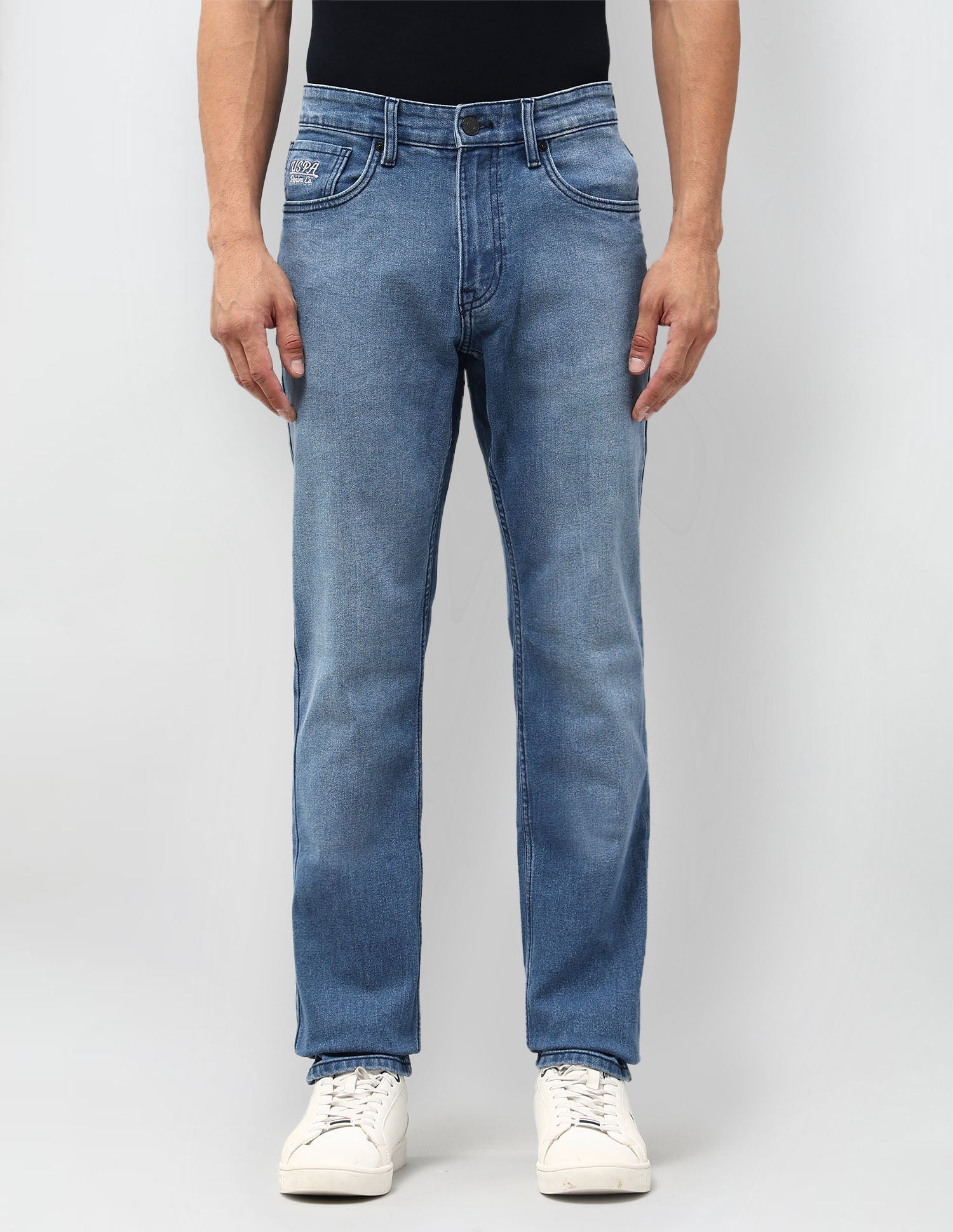 Brandon Slim Tapered Fit Blue Jeans Blue - U.S. Polo Assn. India | Large