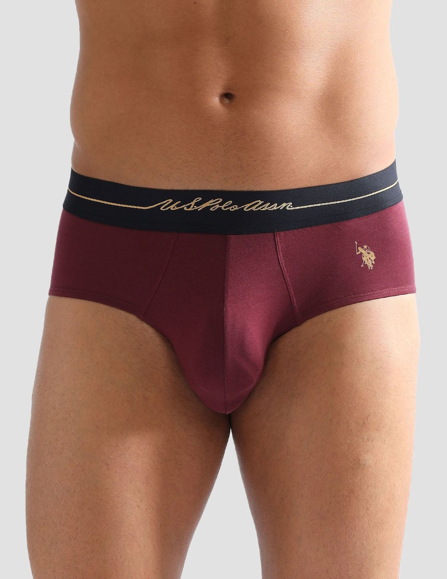 Elasticized Waist Solid PB004 Briefs - Pack of 1 Port Royal - U.S. POLO ASSN. | Large