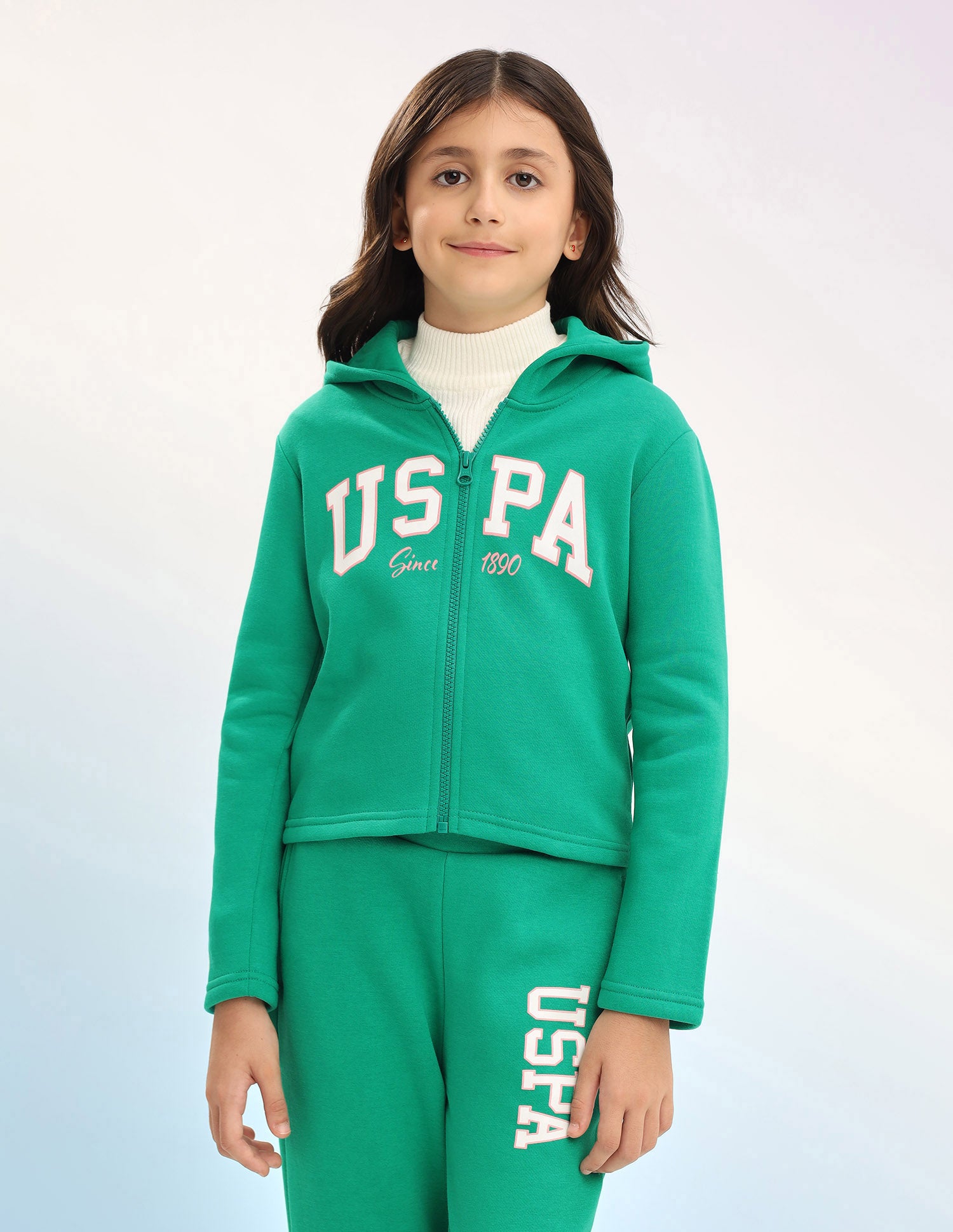 Brand Printed Regular Fit Sweatshirt Green - U.S. POLO ASSN. | Large