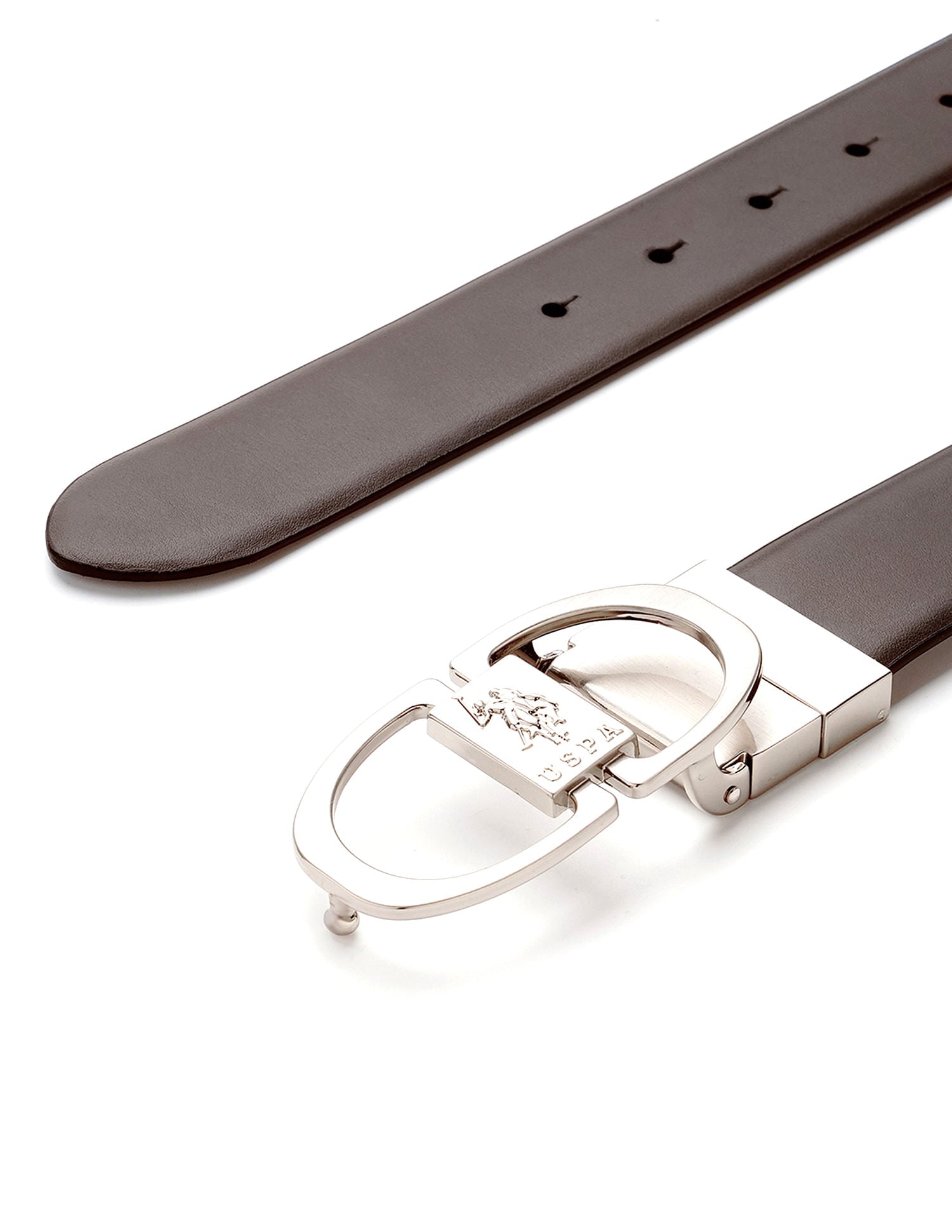 Men Como Leather Belt Brown and Black - U.S. POLO ASSN. | Large