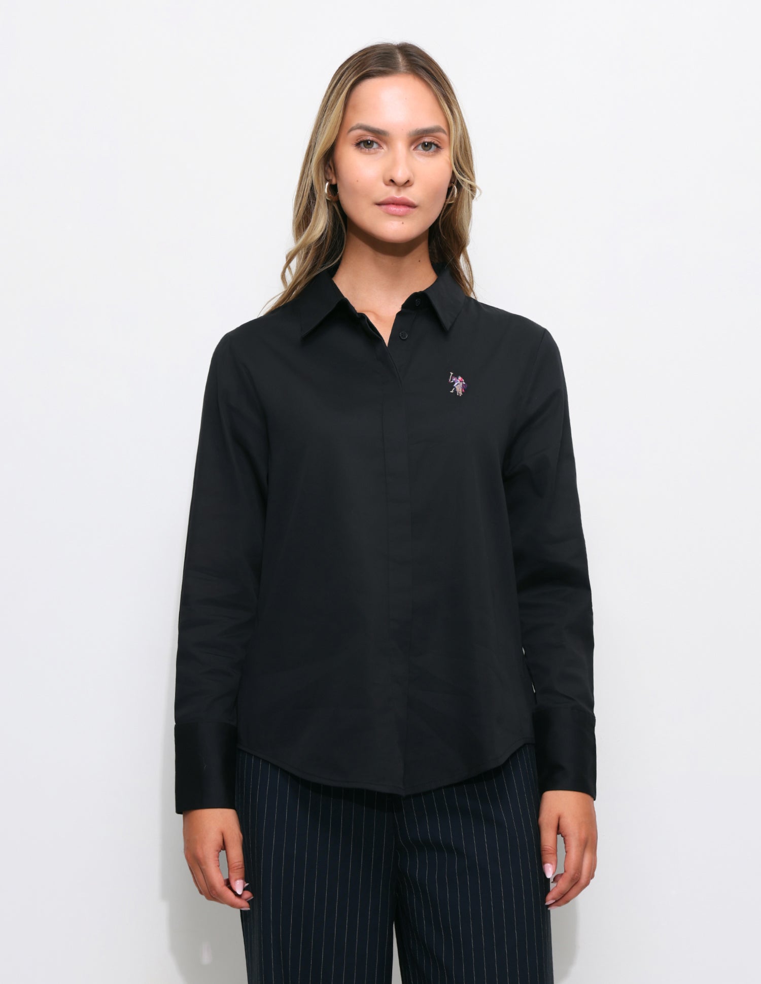 Regular Fit Solid Shirt Black - U.S. Polo Assn. India | Large