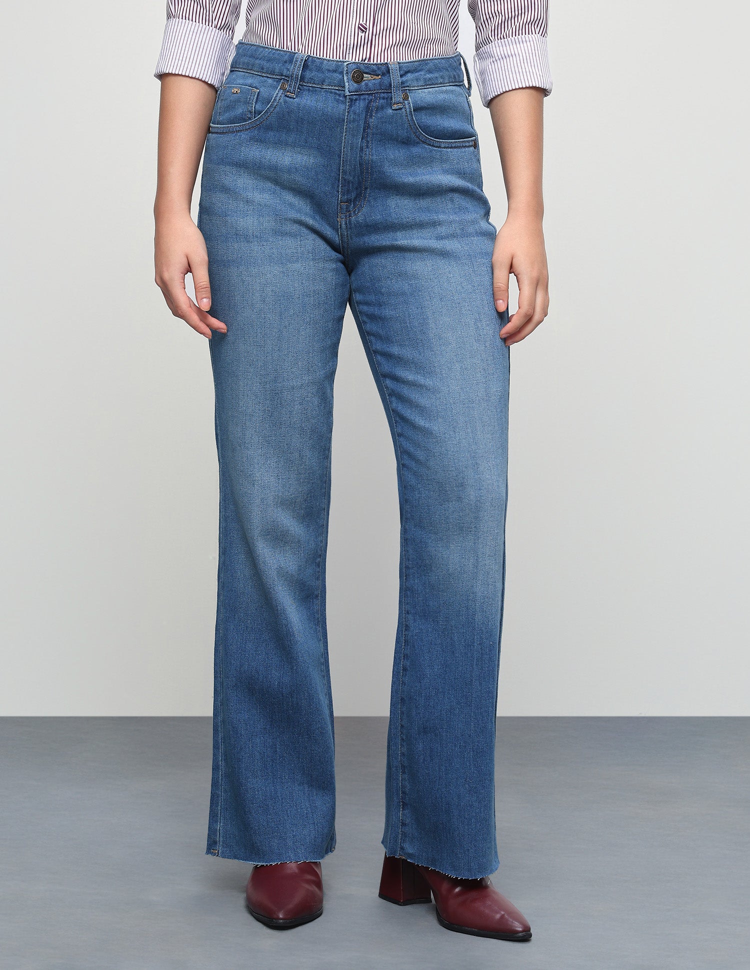 High Rise Flared Fit Jeans Blue - U.S. Polo Assn. India | Large