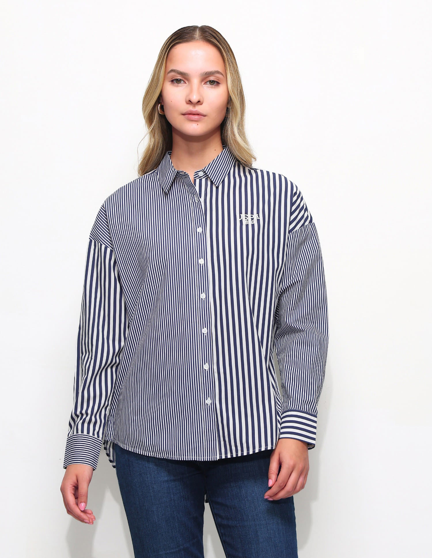 Relaxed Fit Striped Shirt Blue - U.S. Polo Assn. India | Large