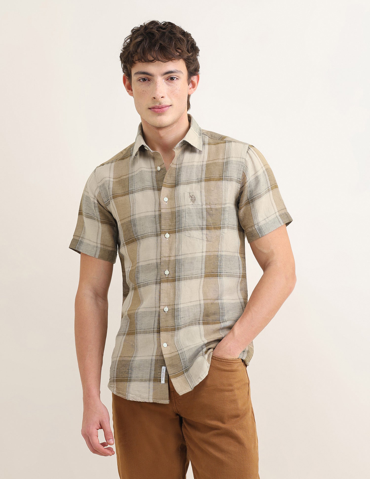 Sotogrande Regular Fit Shirt Brown - U.S. Polo Assn. India | Large
