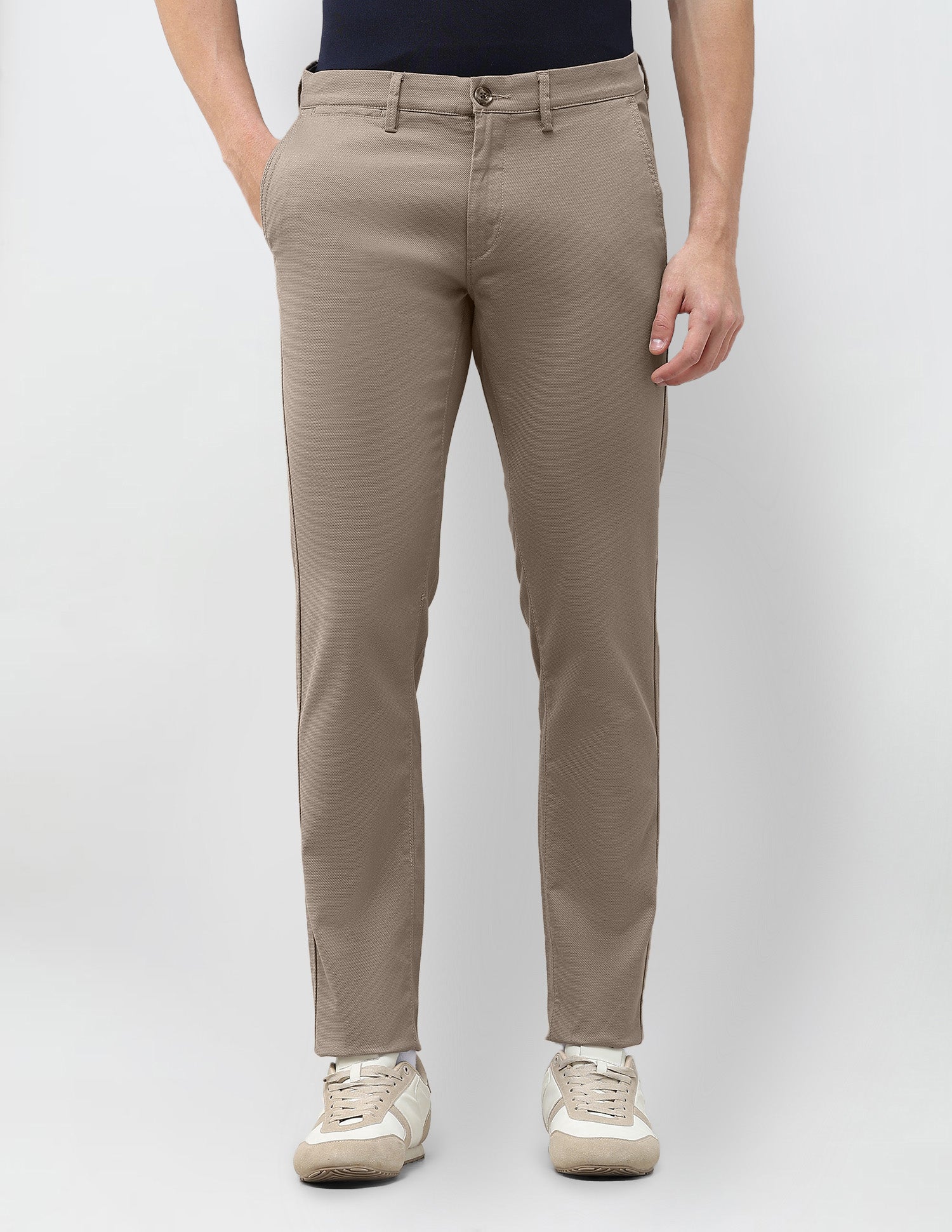 Austin Slim Fit Dobby Trousers Dark Brown - U.S. Polo Assn. India | Large