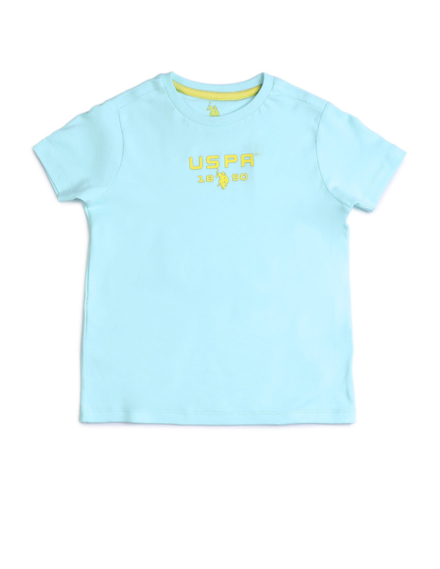 Boys Solid Regular Fit T-Shirt Light Blue - U.S. POLO ASSN. | Large