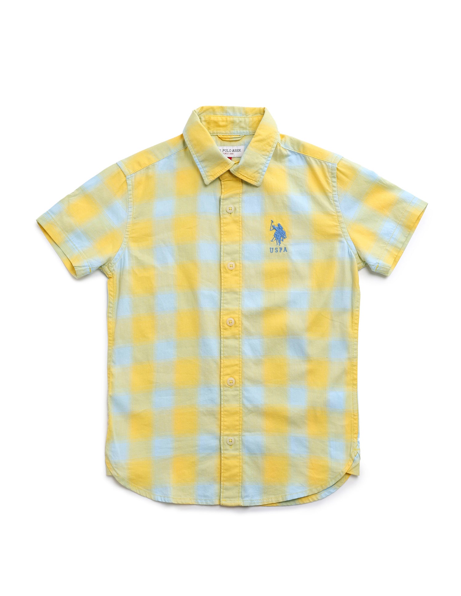 Boys Regular Fit Buffalo Checks Shirt Medium Yellow - U.S. Polo Assn. India | Large