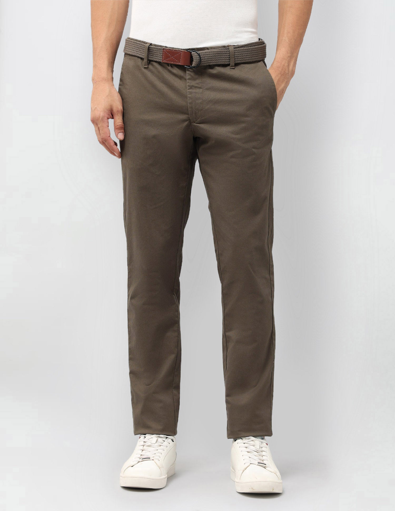 Denver Slim Fit Satin Trousers Brown - U.S. Polo Assn. India | Large