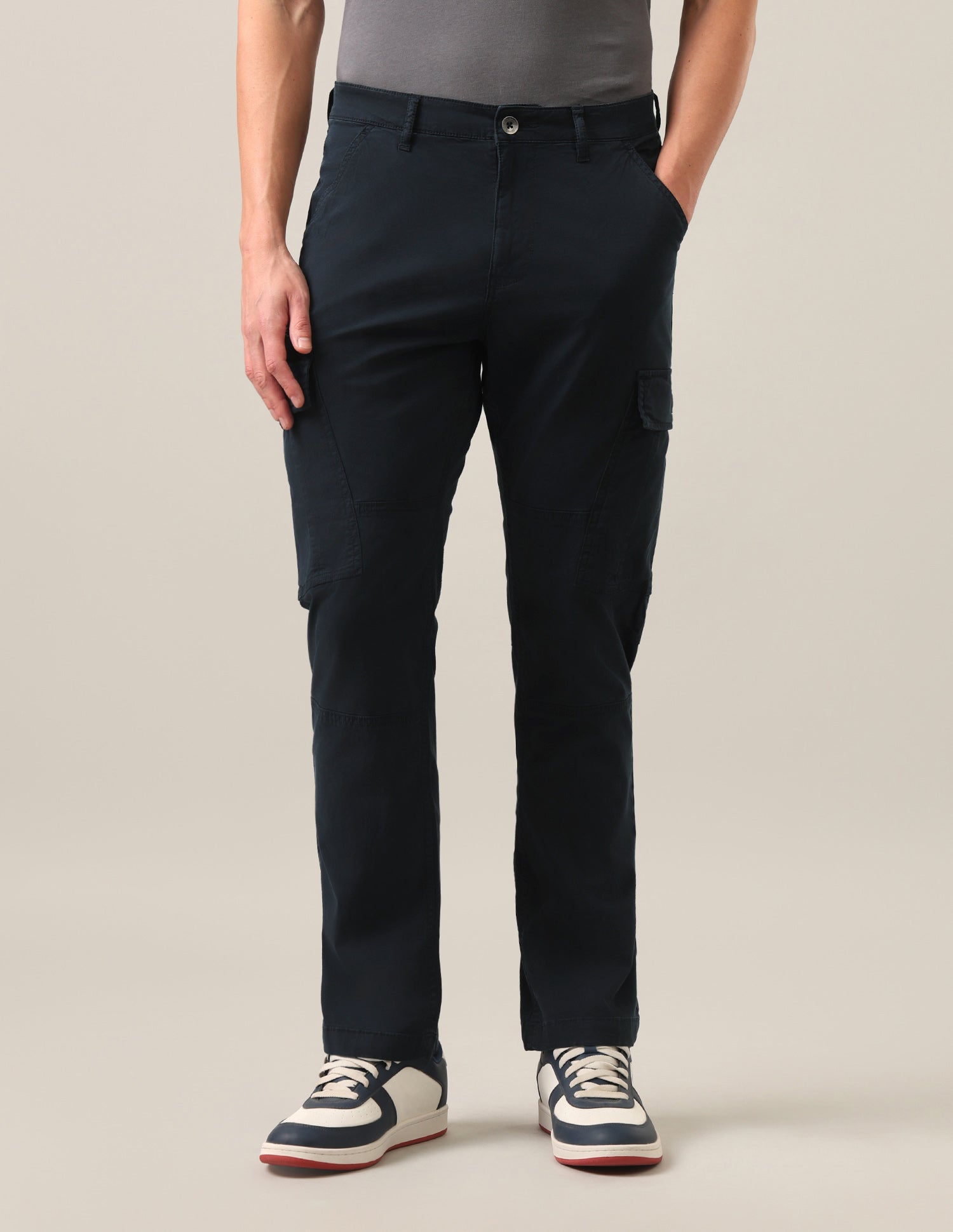 Harold Slim Straight Fit Twill Cargos Navy - U.S. Polo Assn. India | Large