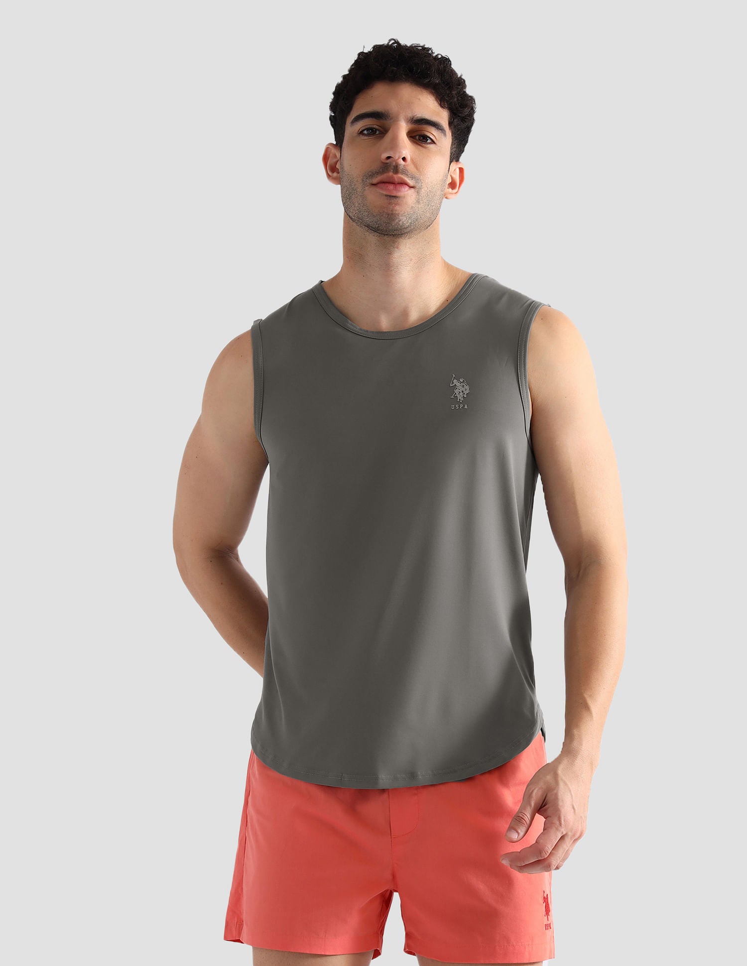 Solid Cotton OEV07 Vest - Pack Of 1 Grey - U.S. POLO ASSN. | Large