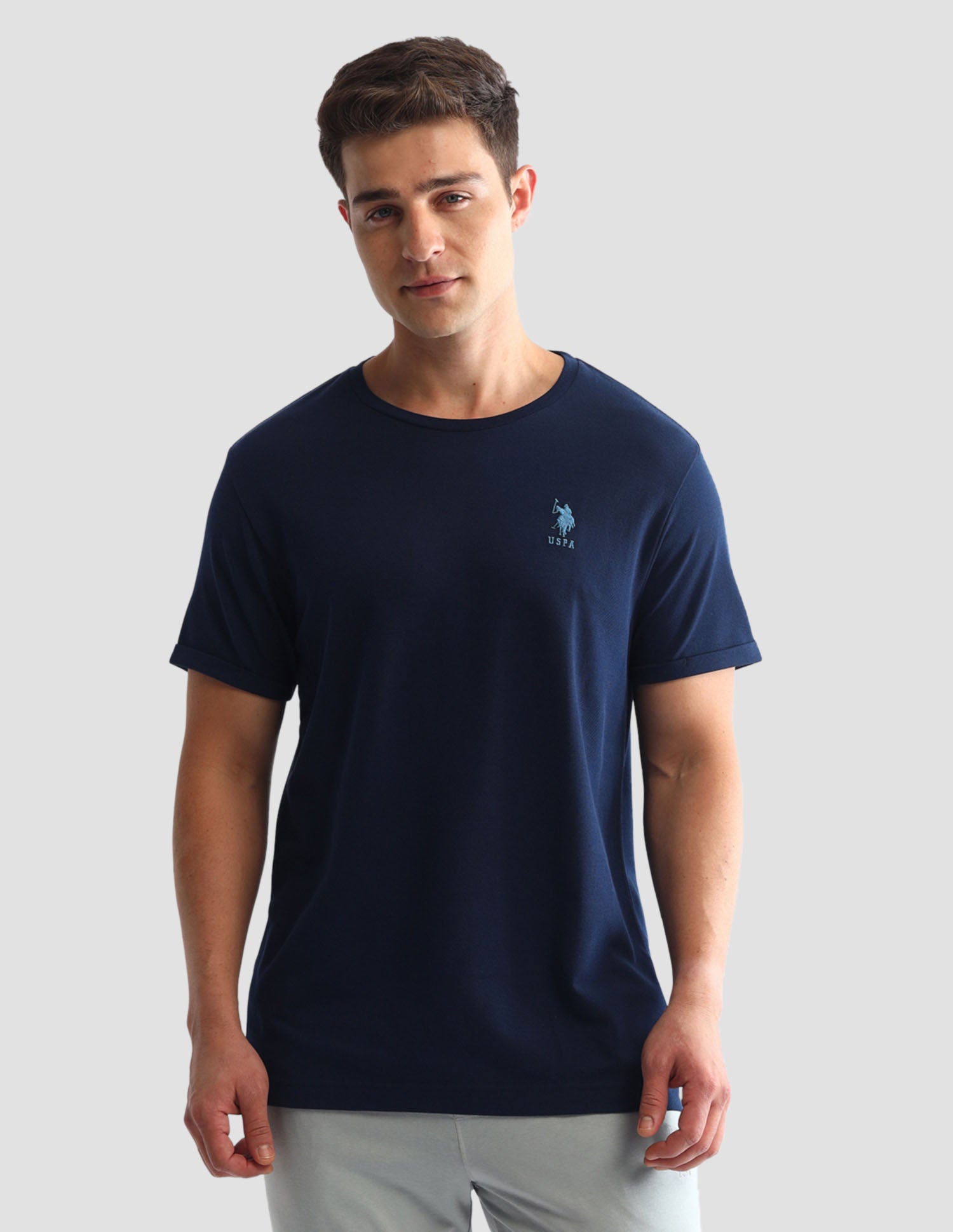 Round Neck Solid Loungewear T-Shirt Warm Sand - U.S. POLO ASSN. | Large