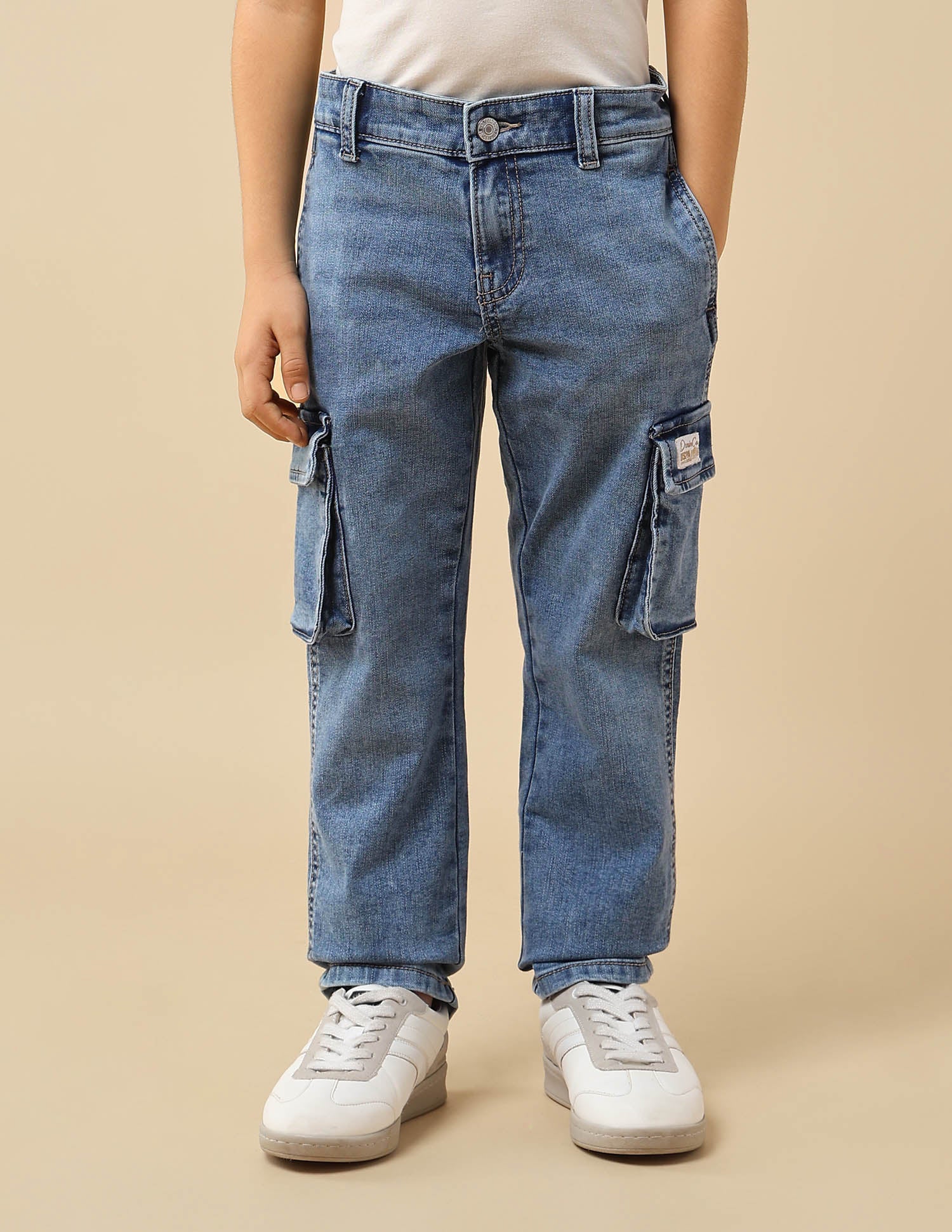 Boys Relaxed Fit Cargo Jeans Blue - U.S. POLO ASSN. | Large