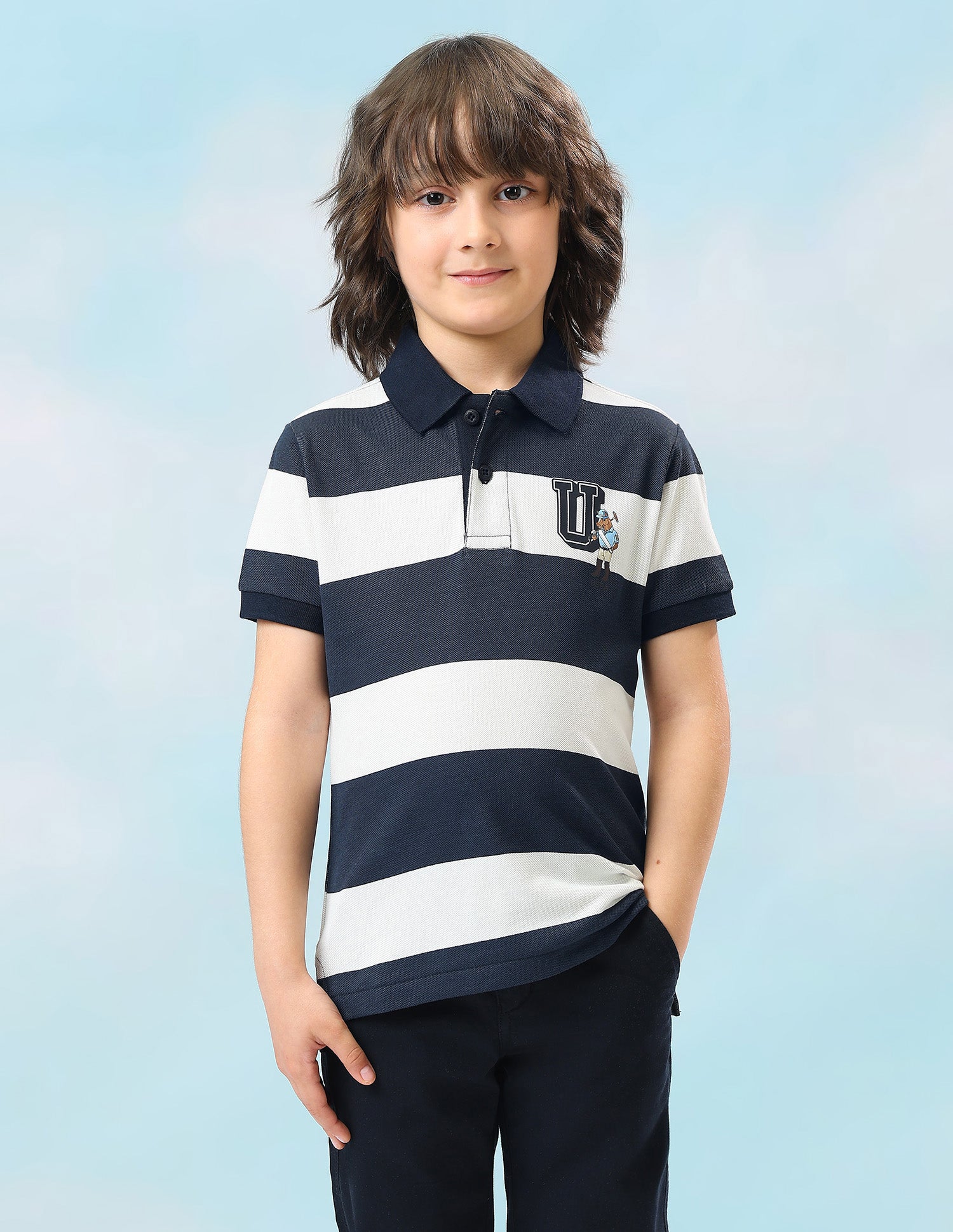 Horizontal Striped Regular Fit Polo Shirt Navy - U.S. Polo Assn. India | Large