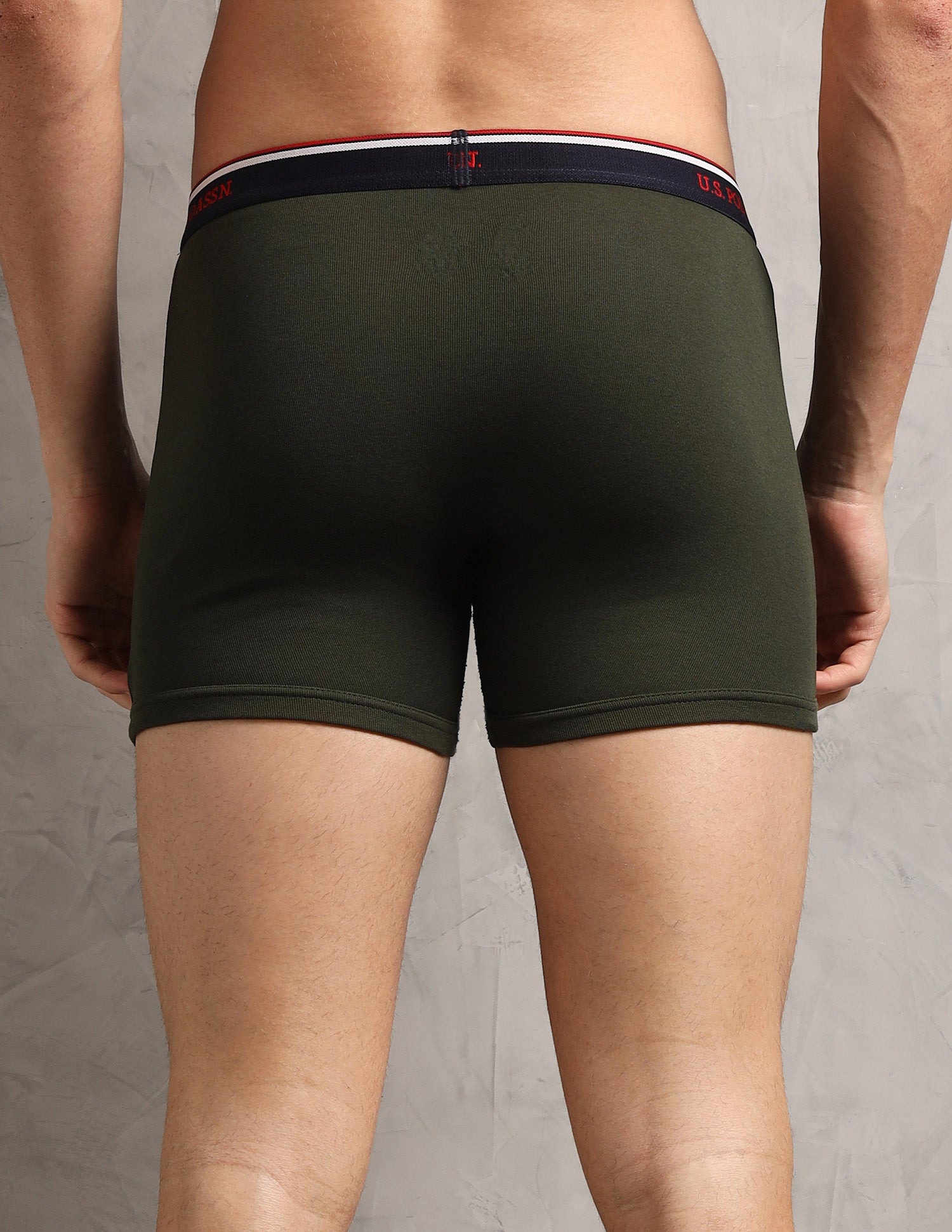 Breathable Soft Cotton I667-P1 Trunks - Pack Of 1 Olive - U.S. Polo Assn. India | Large