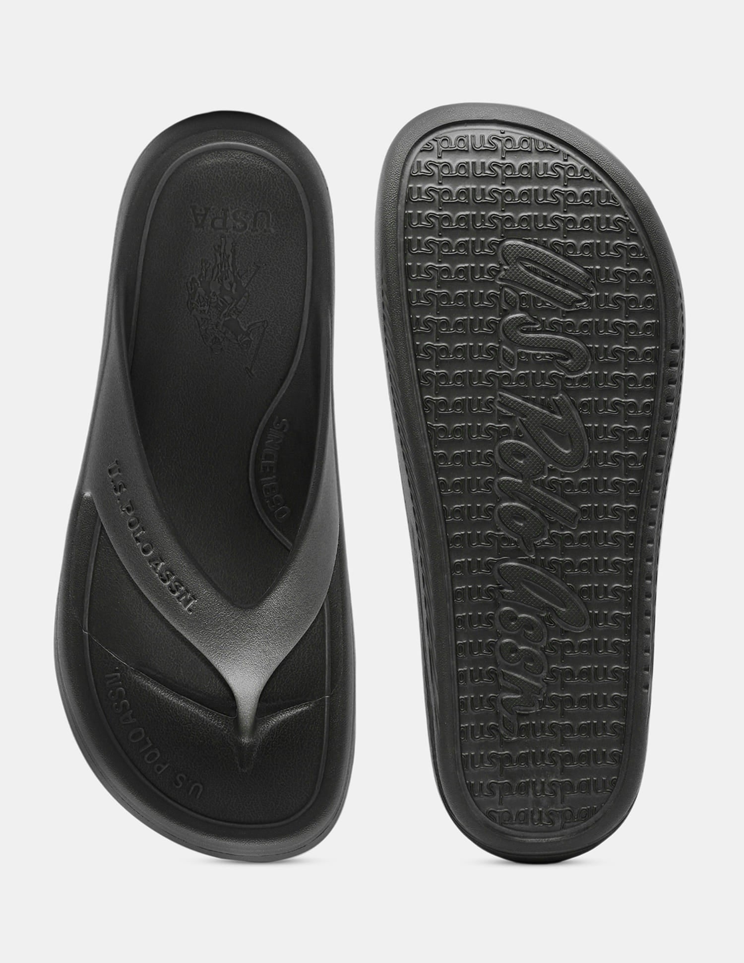 Men Cole V-Strap Flip Flops Black - U.S. Polo Assn. India | Large