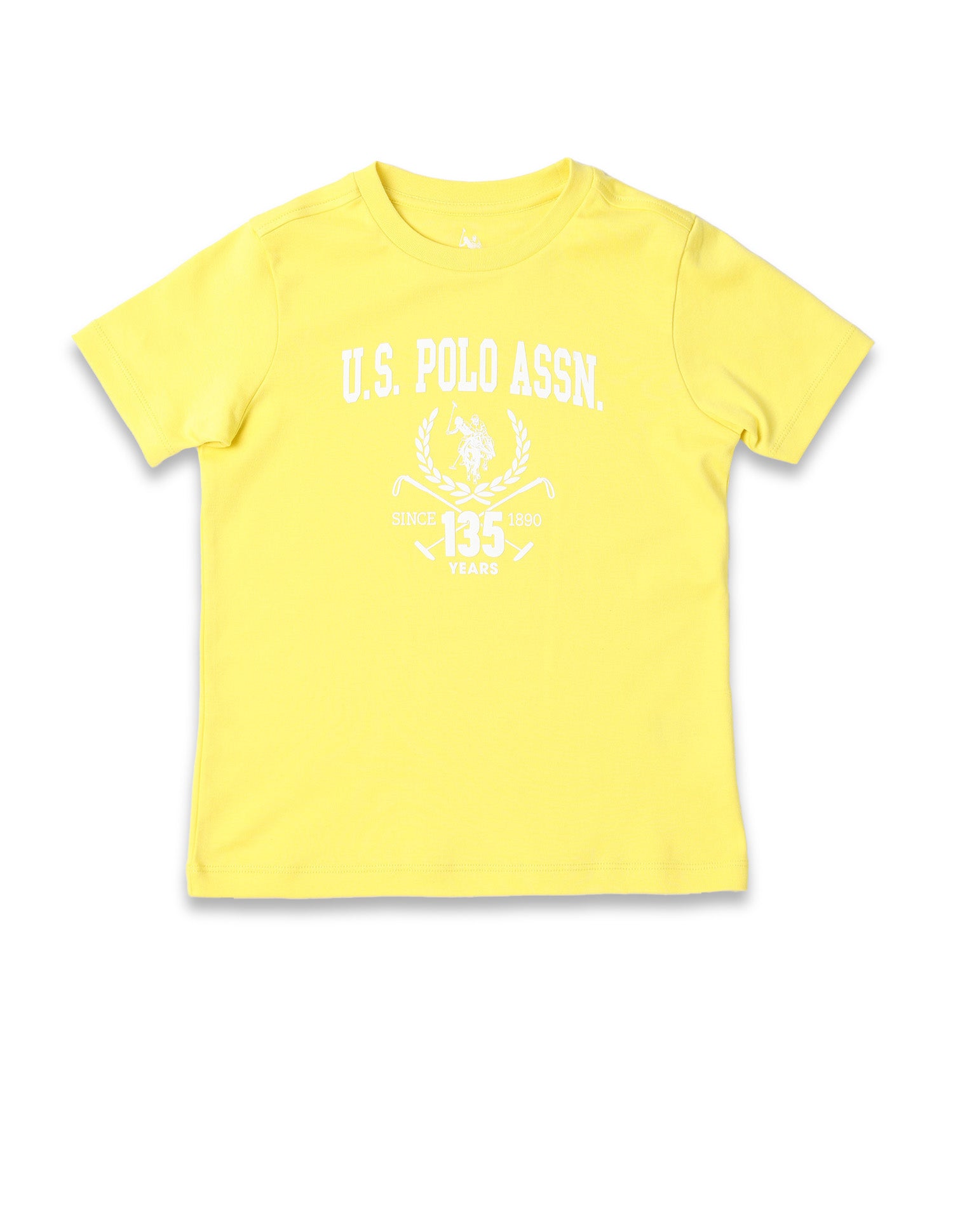 Boys Pure Cotton Regular Fit T-Shirt Light Yellow - U.S. POLO ASSN. | Large