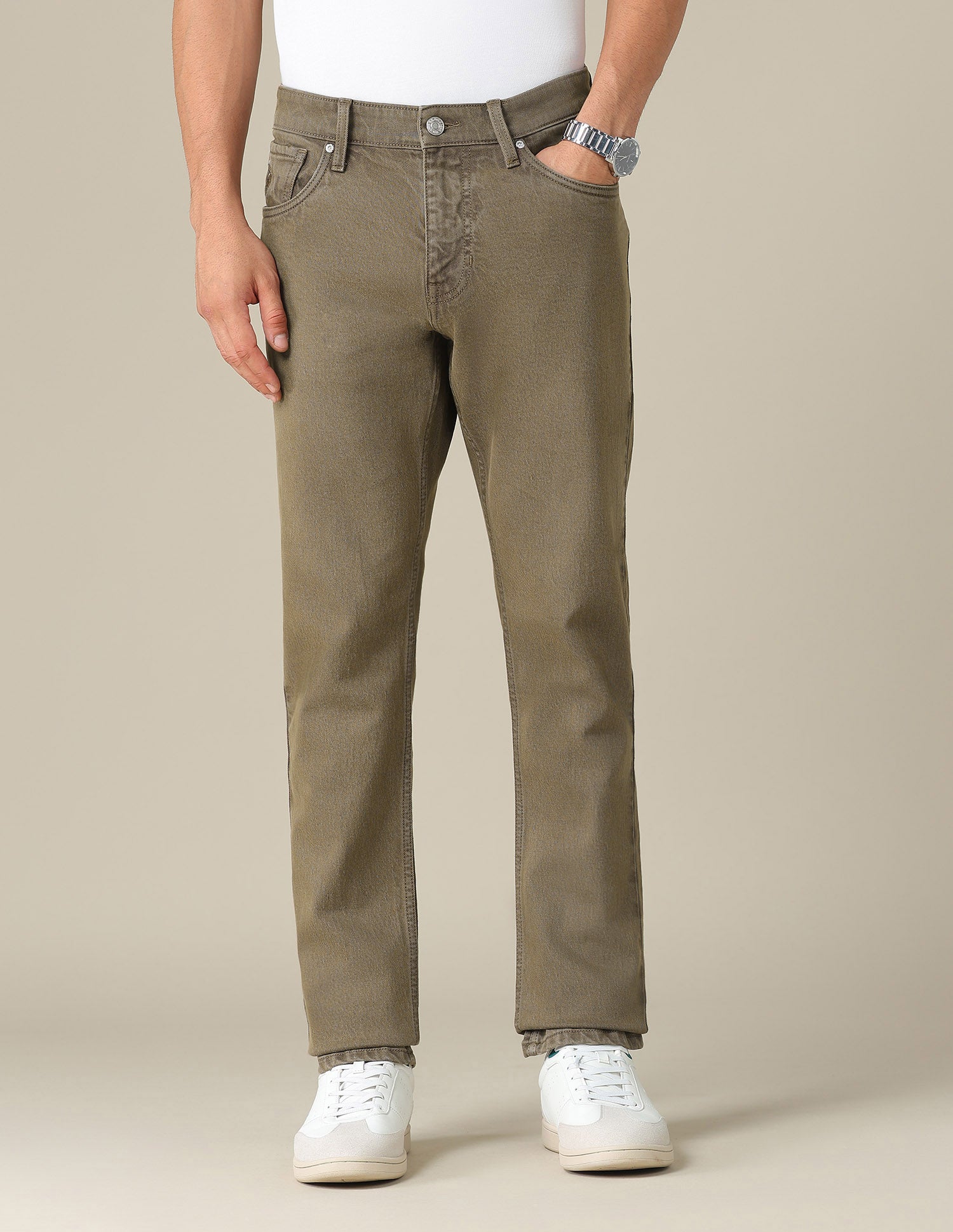 Brandon Slim Tapered Fit Brown Jeans Brown - U.S. POLO ASSN. | Large