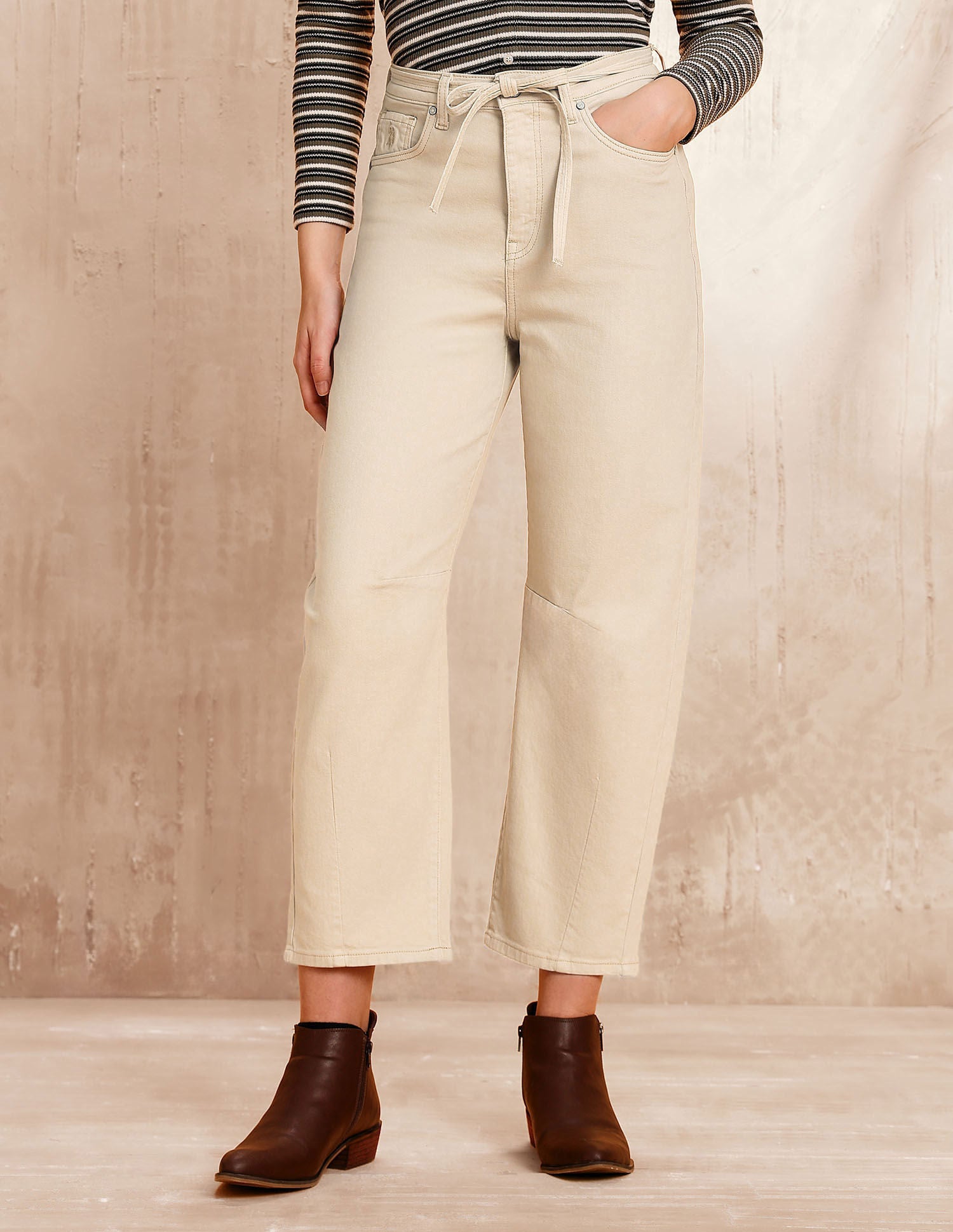 High Rise Barrel Fit Jeans White - U.S. POLO ASSN. | Large