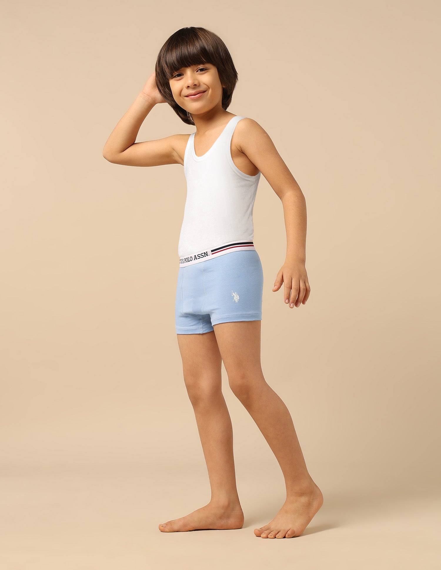 Boys Moisture Wicking Briefs - Pack Of 3 White/Navy/Power Blue - U.S. POLO ASSN. | Large