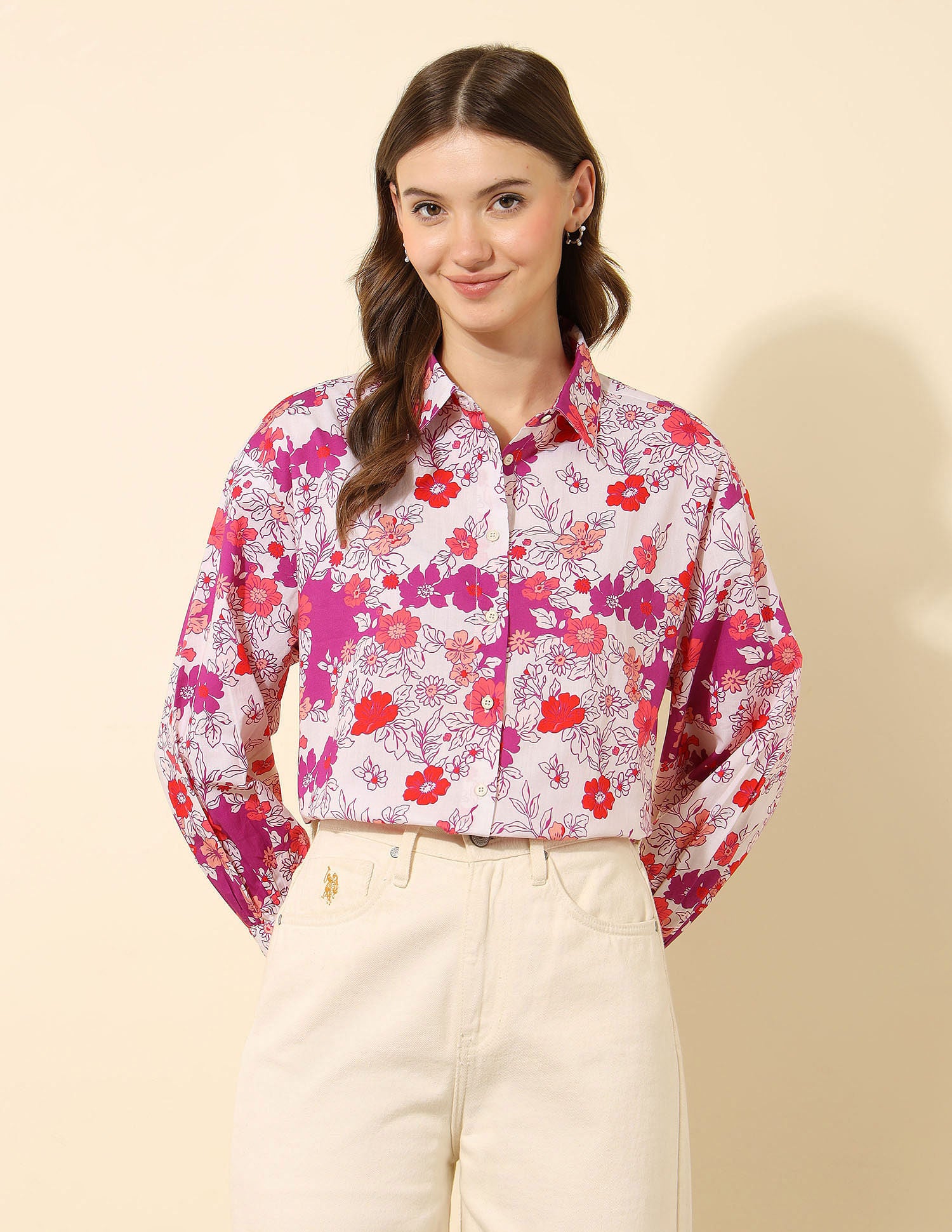 Relaxed Fit Floral Printed Shirt Multi-colour - U.S. POLO ASSN. | Large