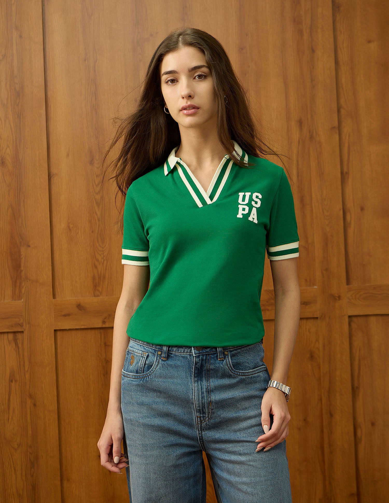 Regular Fit Solid Polo Shirt Green - U.S. POLO ASSN. | Large