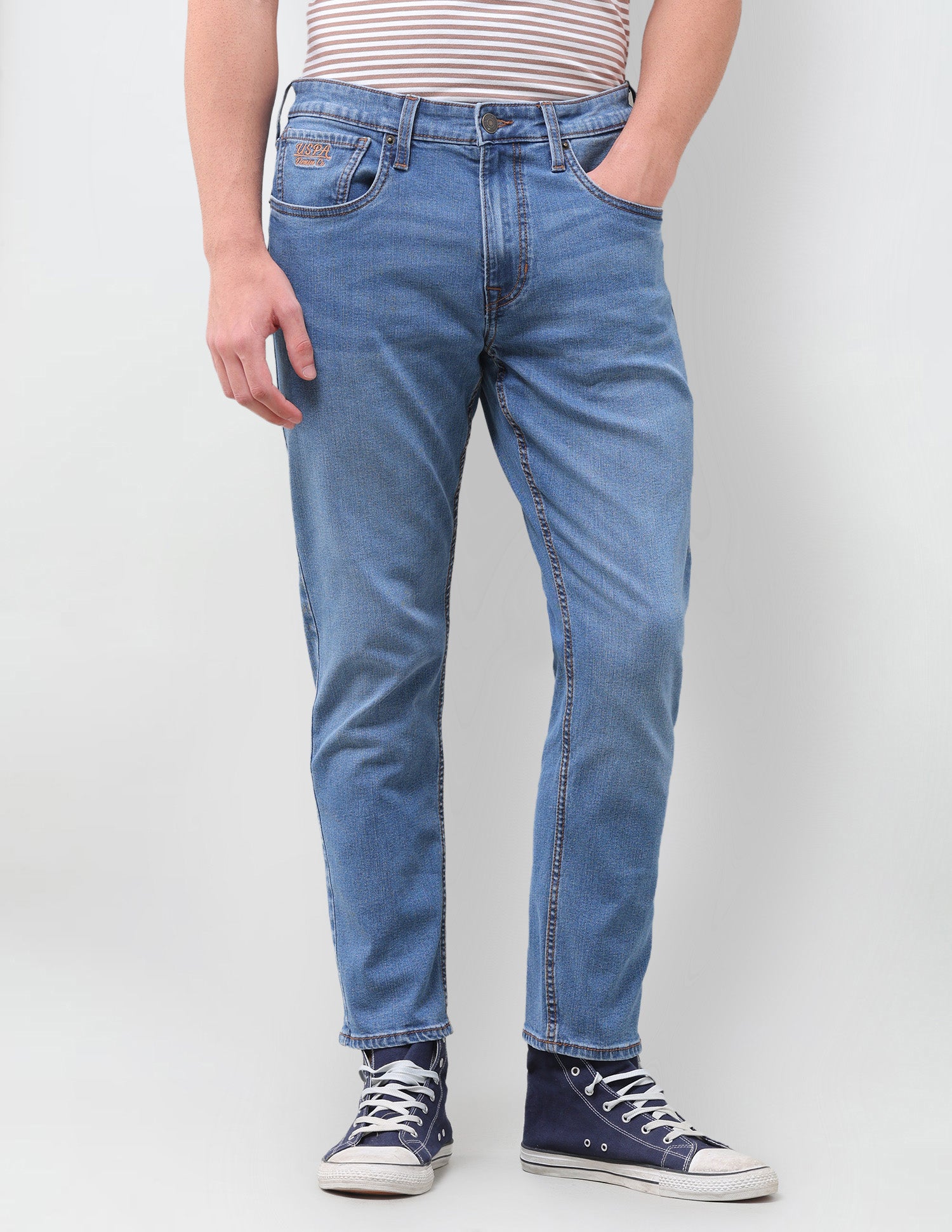Cole Comfort Cropped Fit Blue Jeans Dark Indigo - U.S. Polo Assn. India | Large