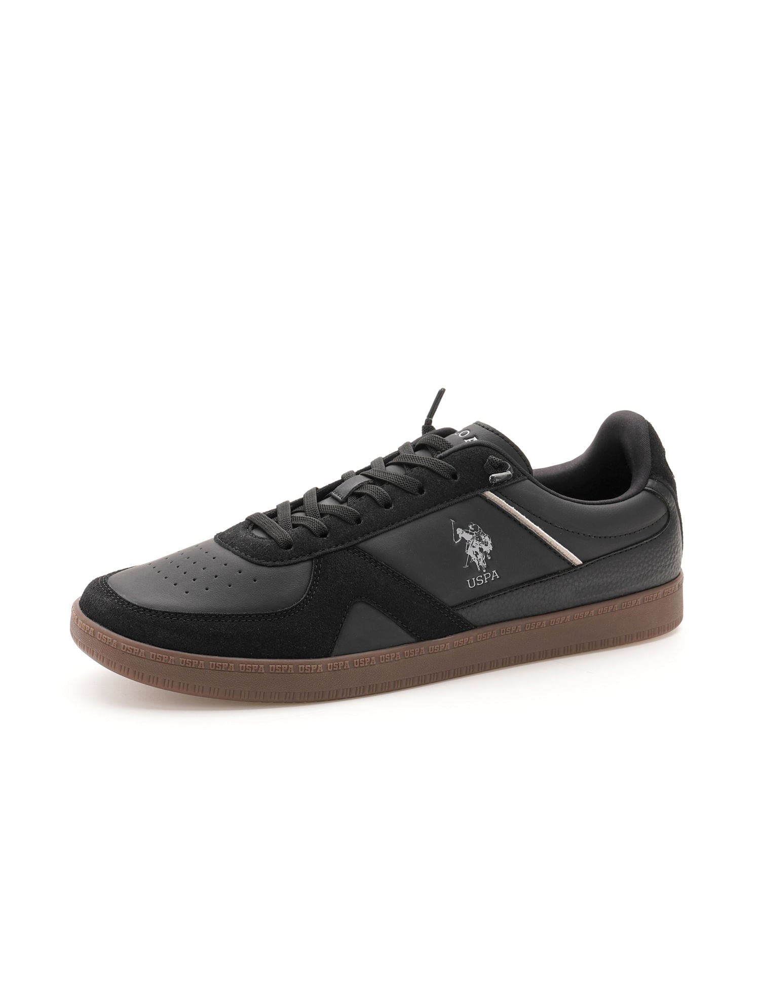Men Jorge Solid Sneakers Black - U.S. Polo Assn. India | Large