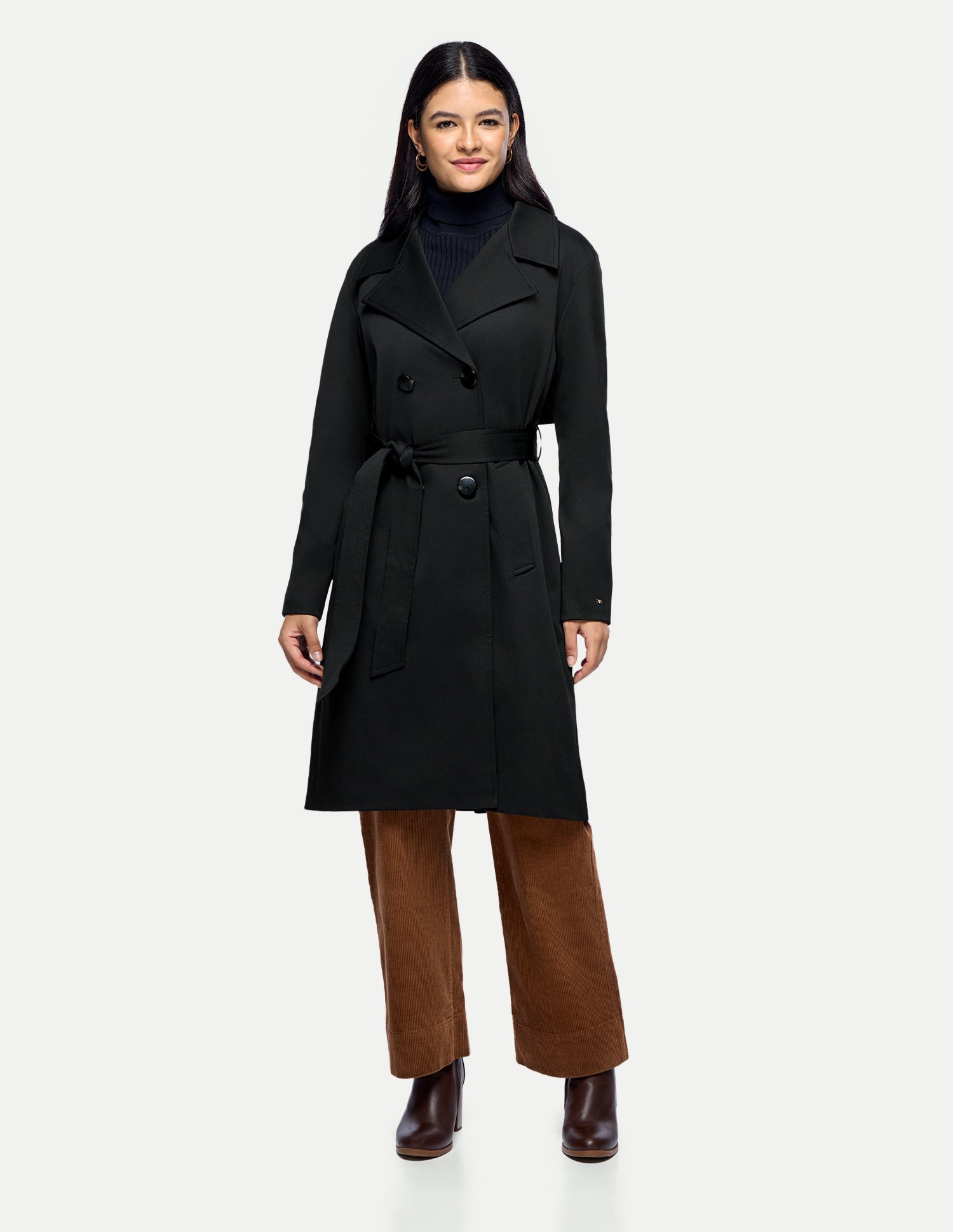 Double Breasted Trench Coat Black - U.S. Polo Assn. India | Large