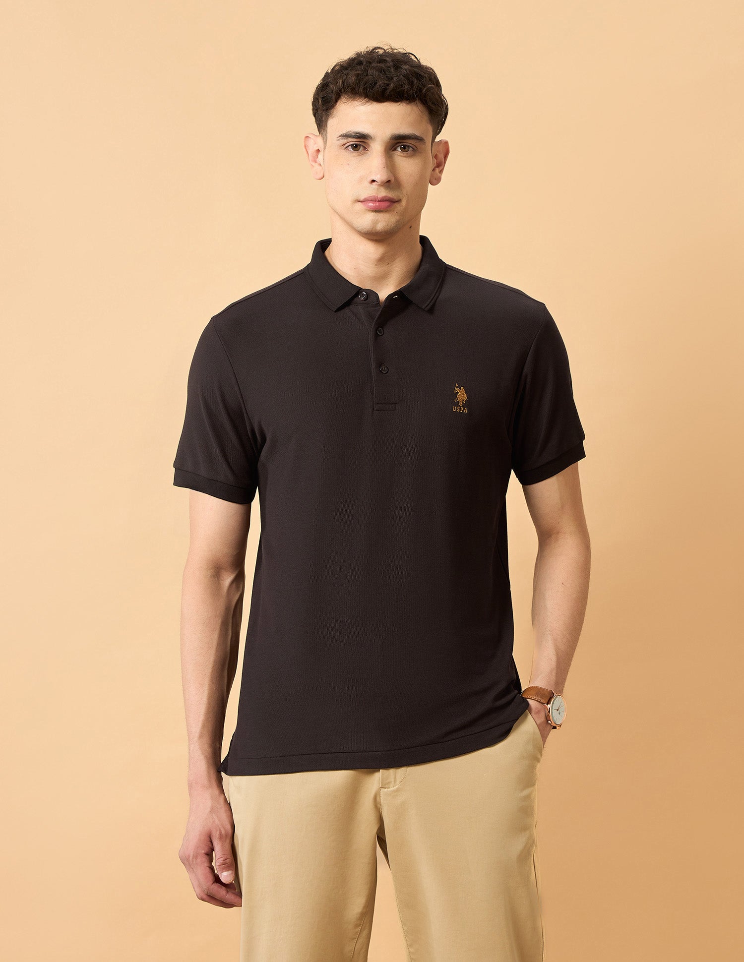 Pacho X Regular Fit Cotton Polo Shirt Dark Brown - U.S. POLO ASSN. | Large