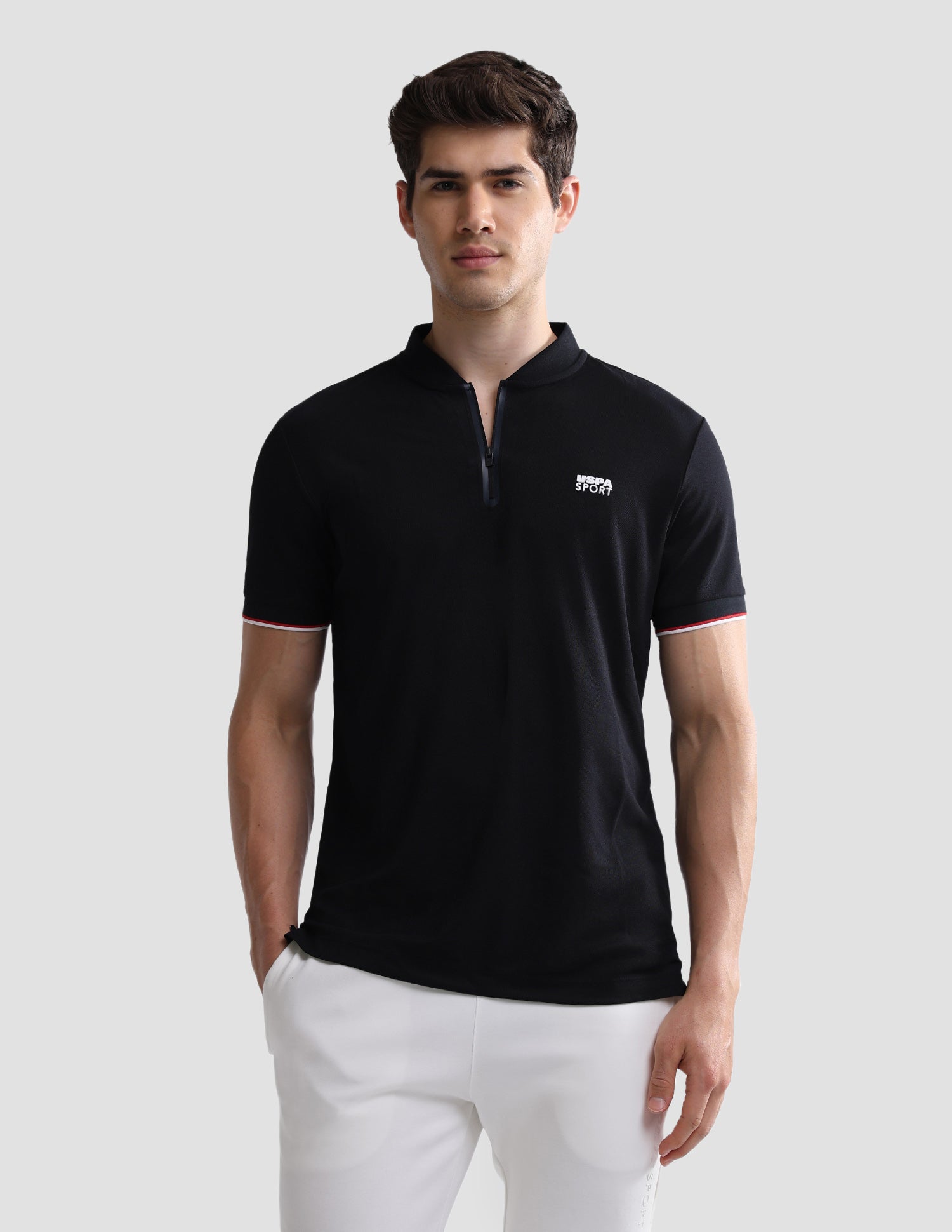 Solid Slim Fit Active Polo Shirt Navy - U.S. Polo Assn. India | Large