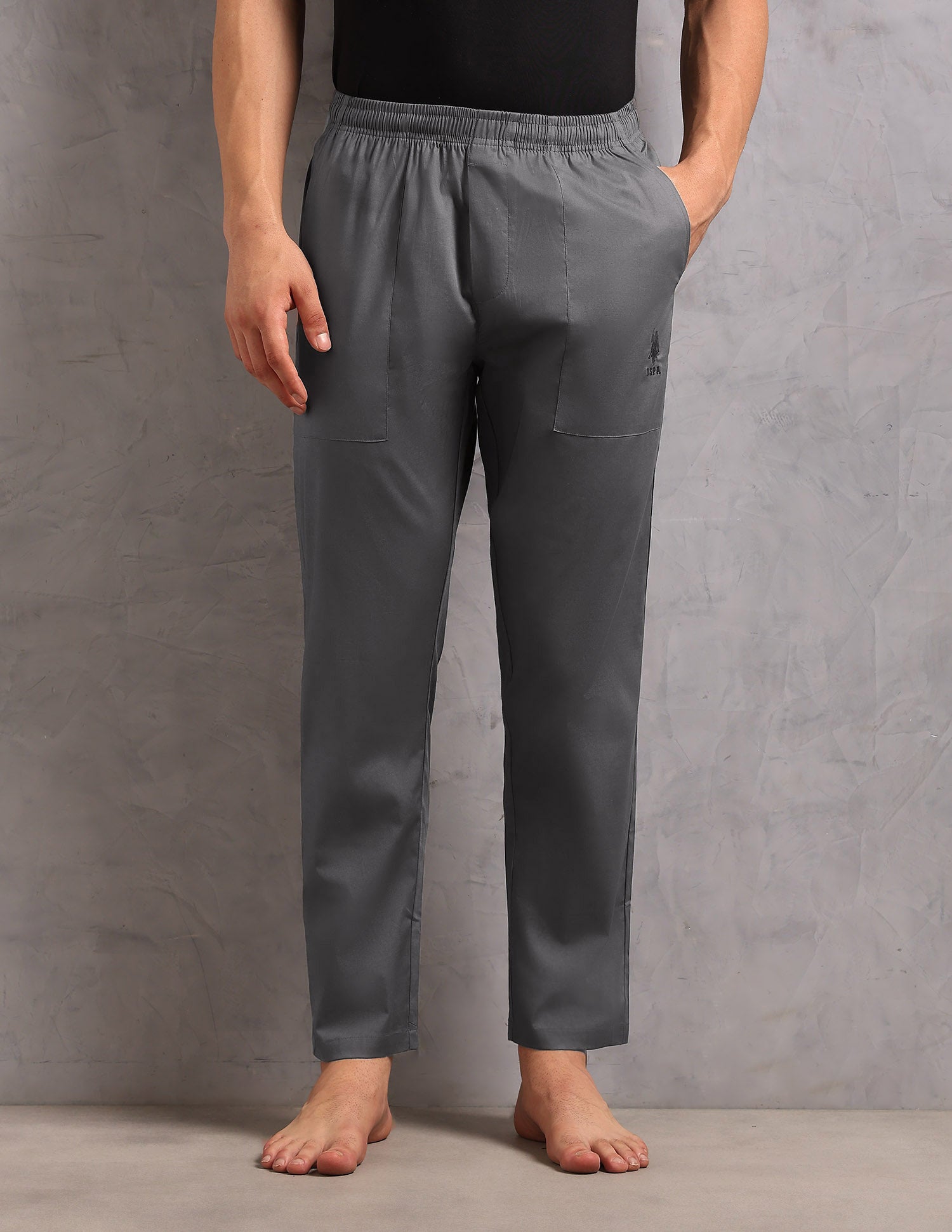 Cotton Stretch Breathable OELP9 Lounge Pants - Pack Of 1 Grey - U.S. POLO ASSN. | Large