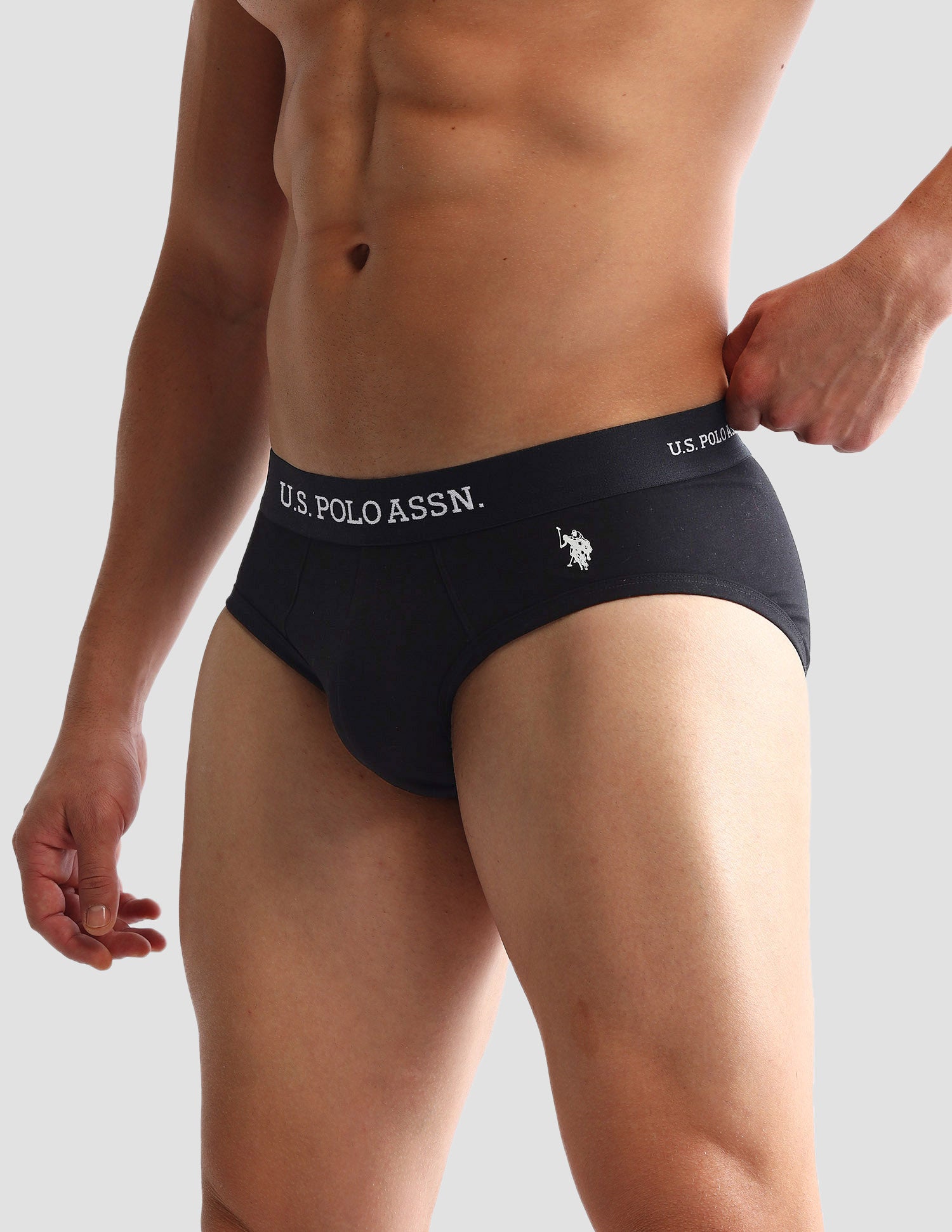 Anti Microbial Solid OEB13 Briefs - Pack Of 3 Black, Navy and Burgandy - U.S. POLO ASSN. | Large