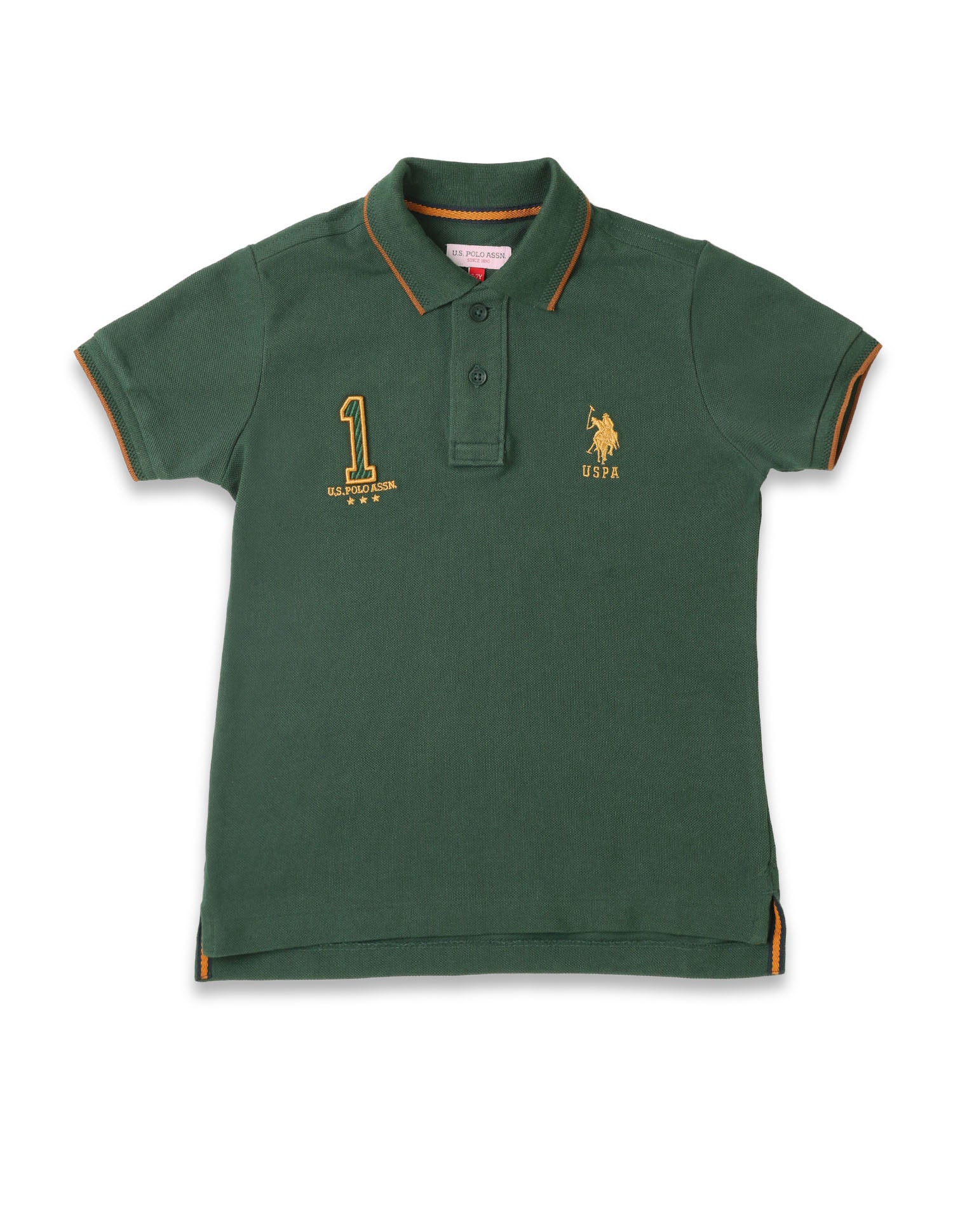 Boys Brand Appliqued Regular Fit Polo Shirt Dark Green - U.S. POLO ASSN. | Large