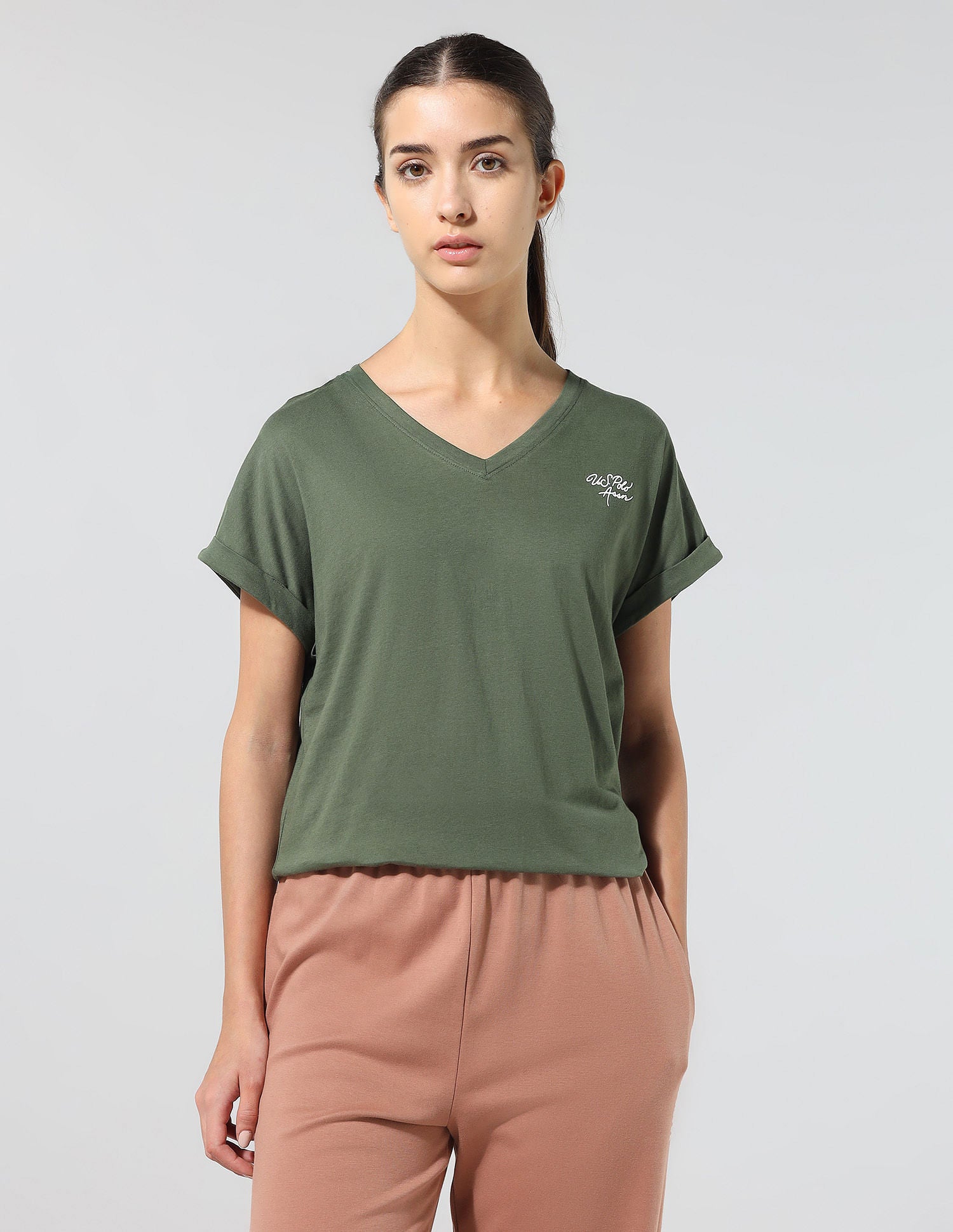 Regular Fit Solid Lounge T-Shirt Olive - U.S. POLO ASSN. | Large