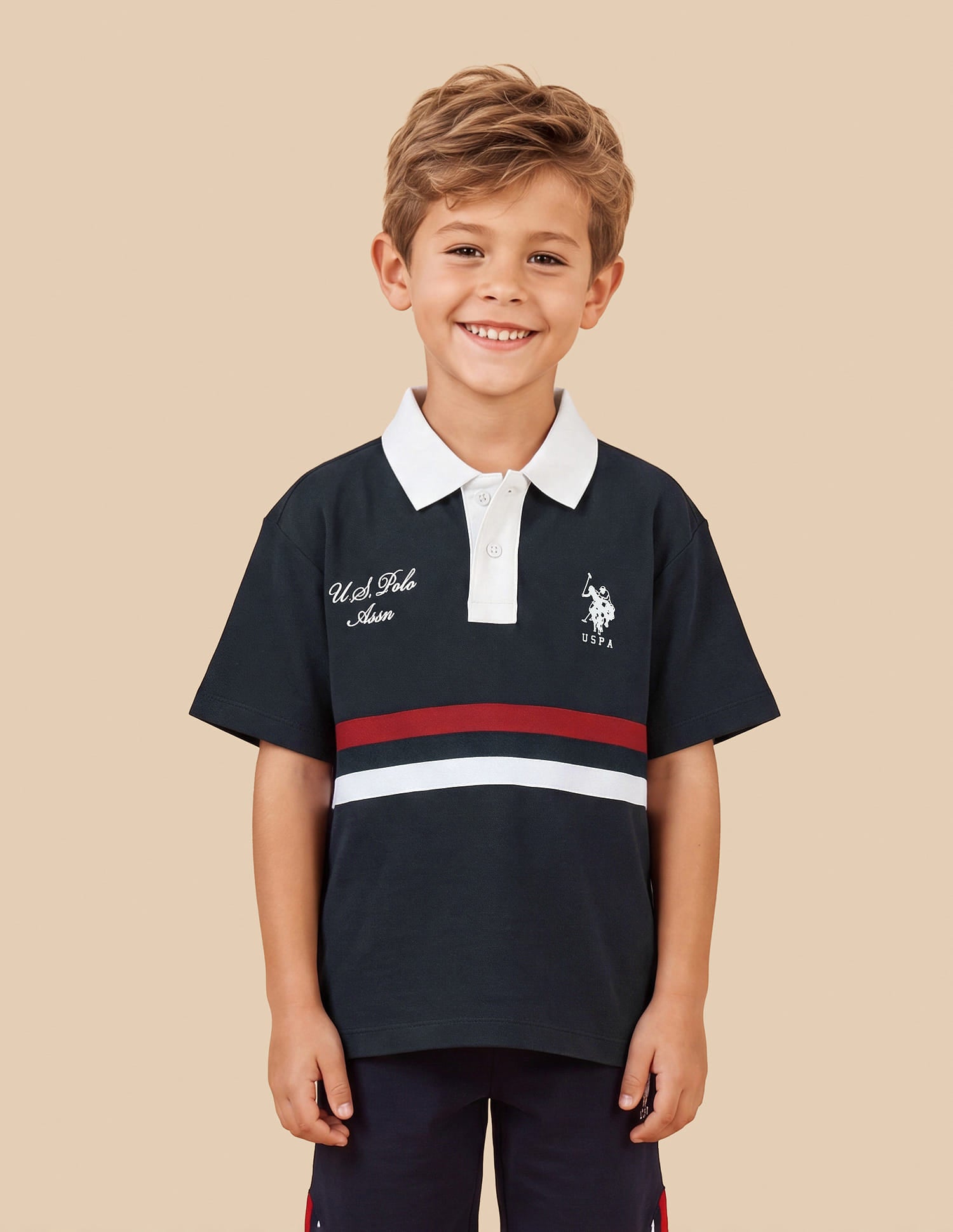 Solid Oversized Fit Polo Shirt Blue - U.S. Polo Assn. India | Large